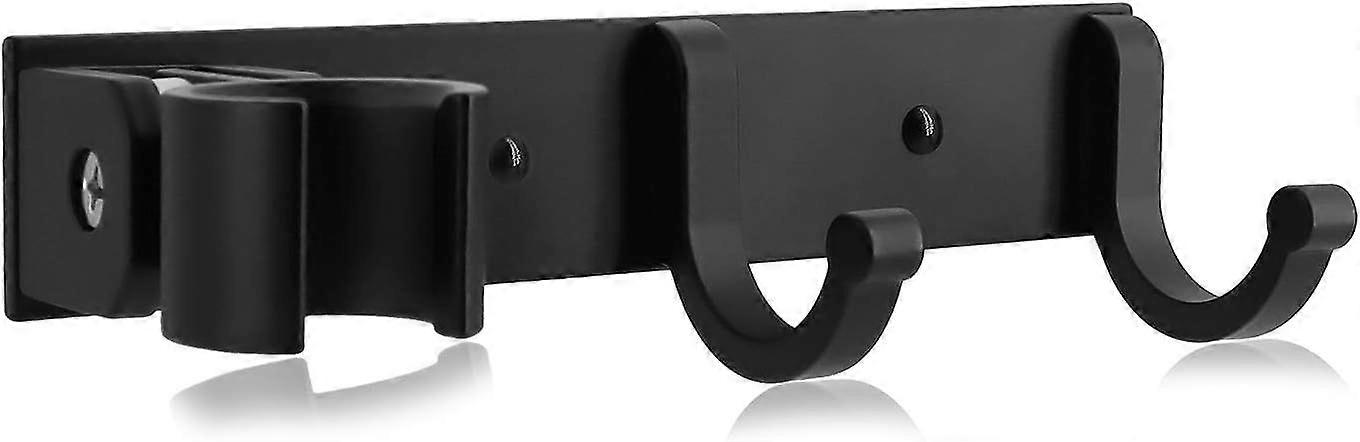 (Black) Universal Adjustable Handheld Shower Holder with Hook, Al