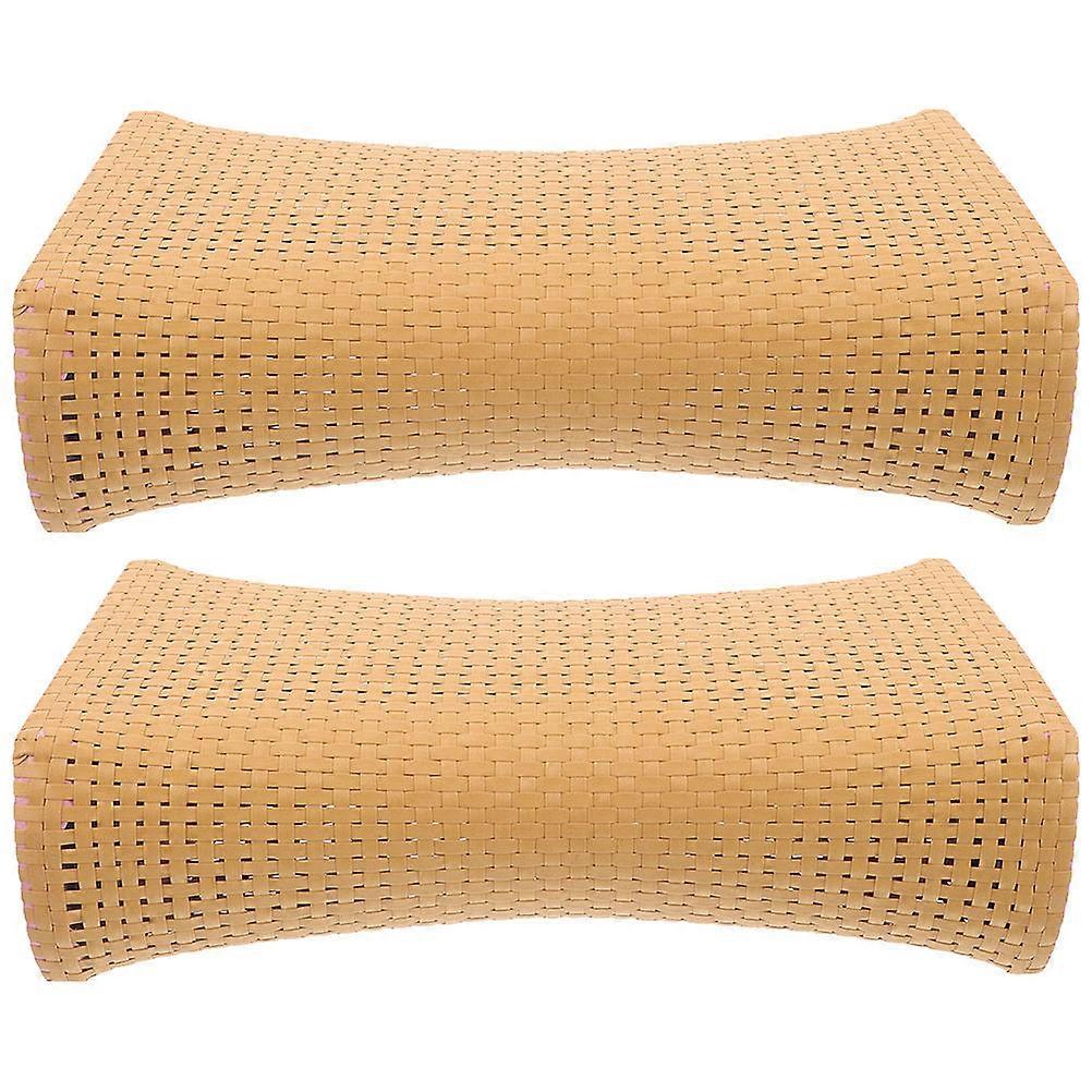 Ergonomically Designed Simulated Woven Pillow for Comfortable Support Lightweight and Plastic Light Yellow