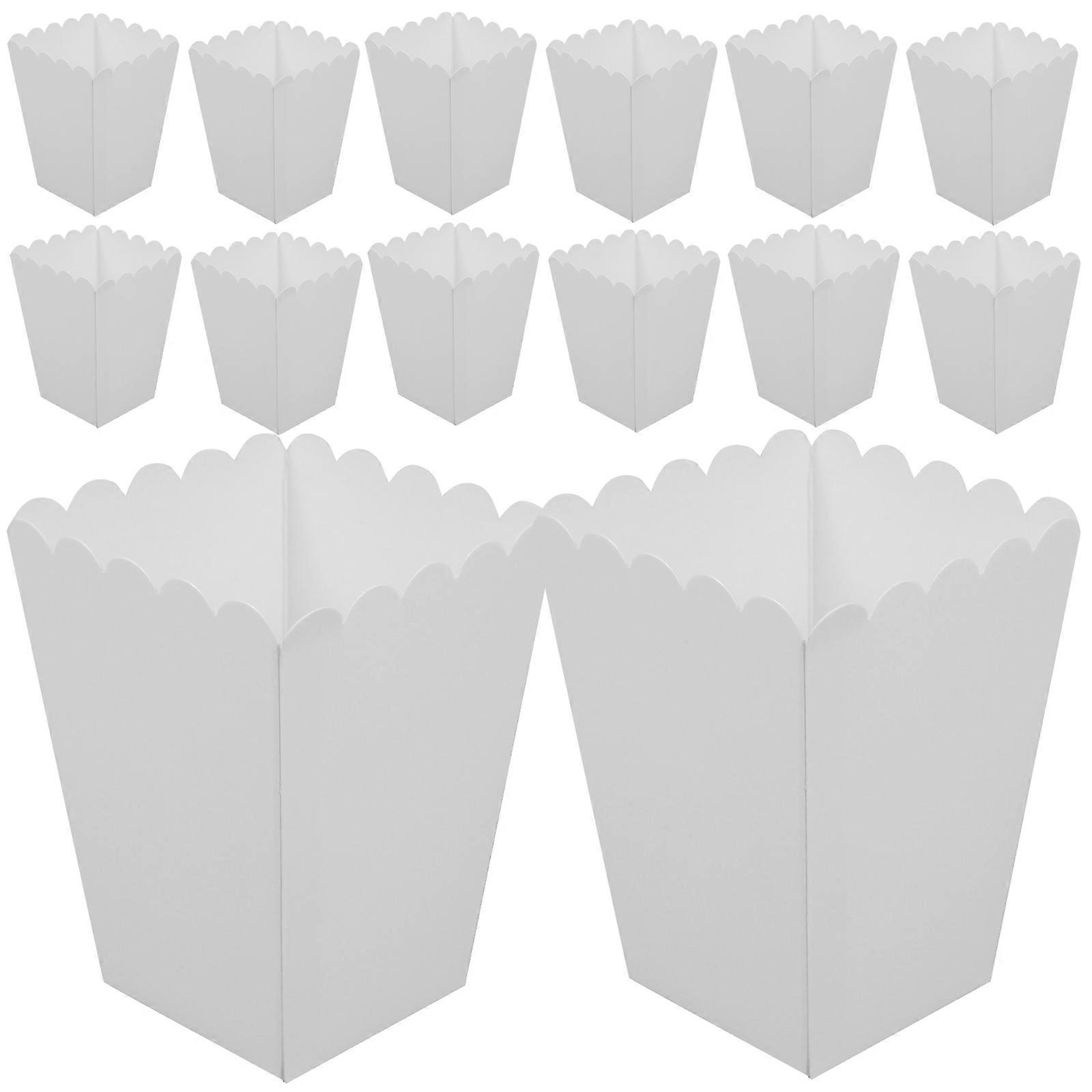 White Cardboard Popcorn Boxes for Popcorn 40Pcs Disposable Party Snack Holders