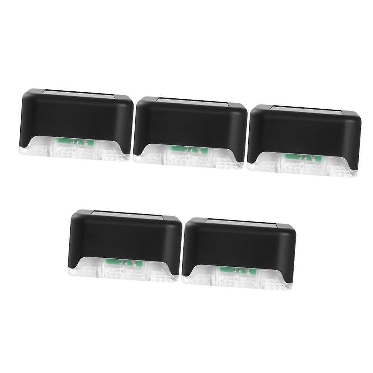 5pcs Solar Deck Lights Waterproof Outdoor LED Stair Lighting with Automatic Sensor for Garden Pathways