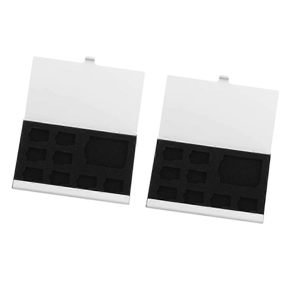 2Pcs 9-Slot Memory Card Storage Box Mini Memory Card Holder Case