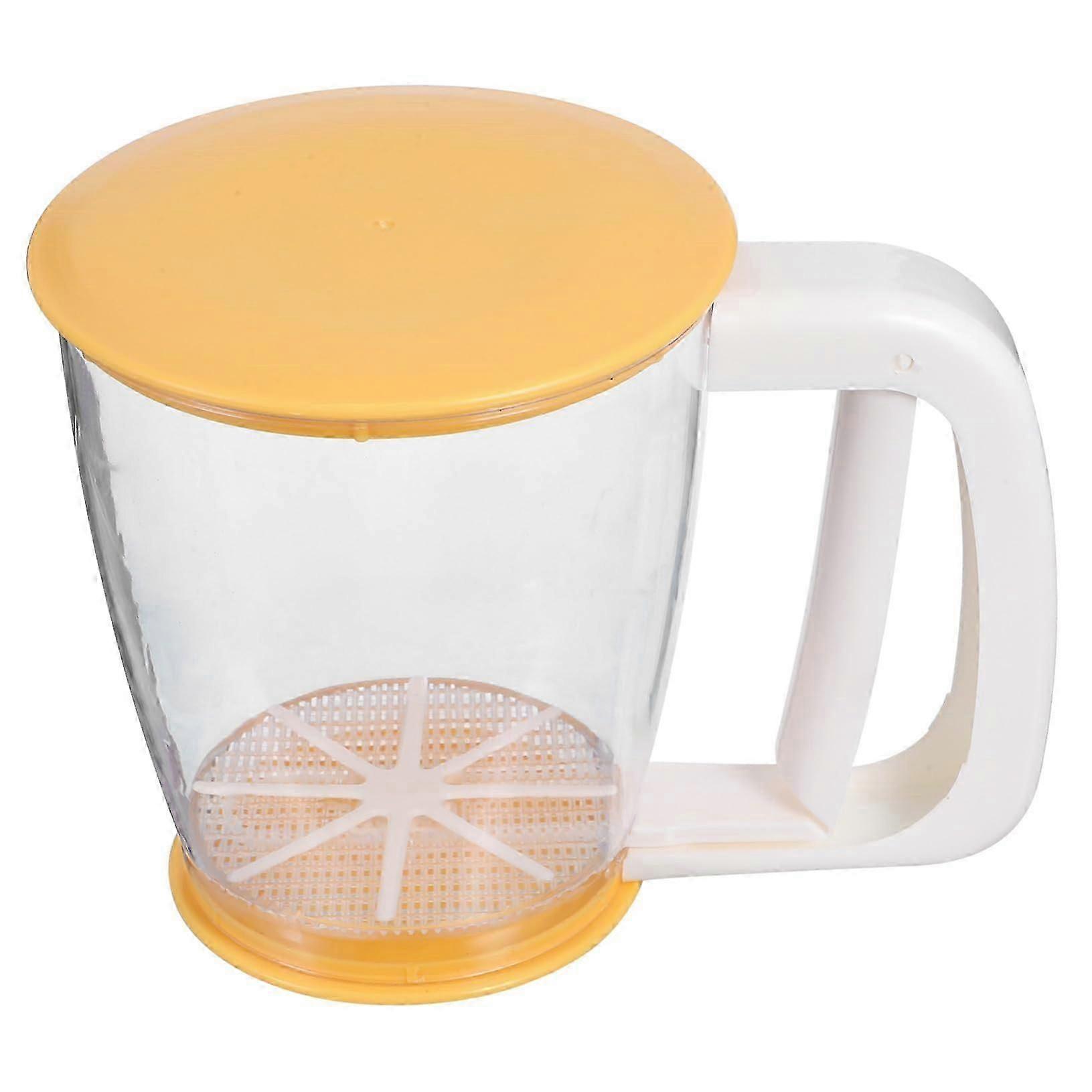 Flour Sifter Cup with Fine Mesh for Baking Pastry, Handheld PP Sieve for Cakes and Bread