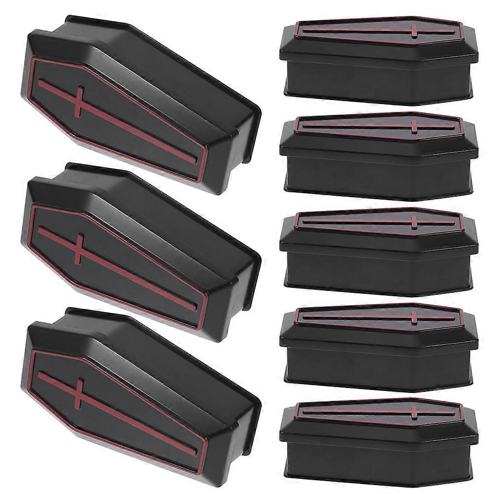 Halloween Miniature Coffin Box Plastic Decoration for 36Pcs