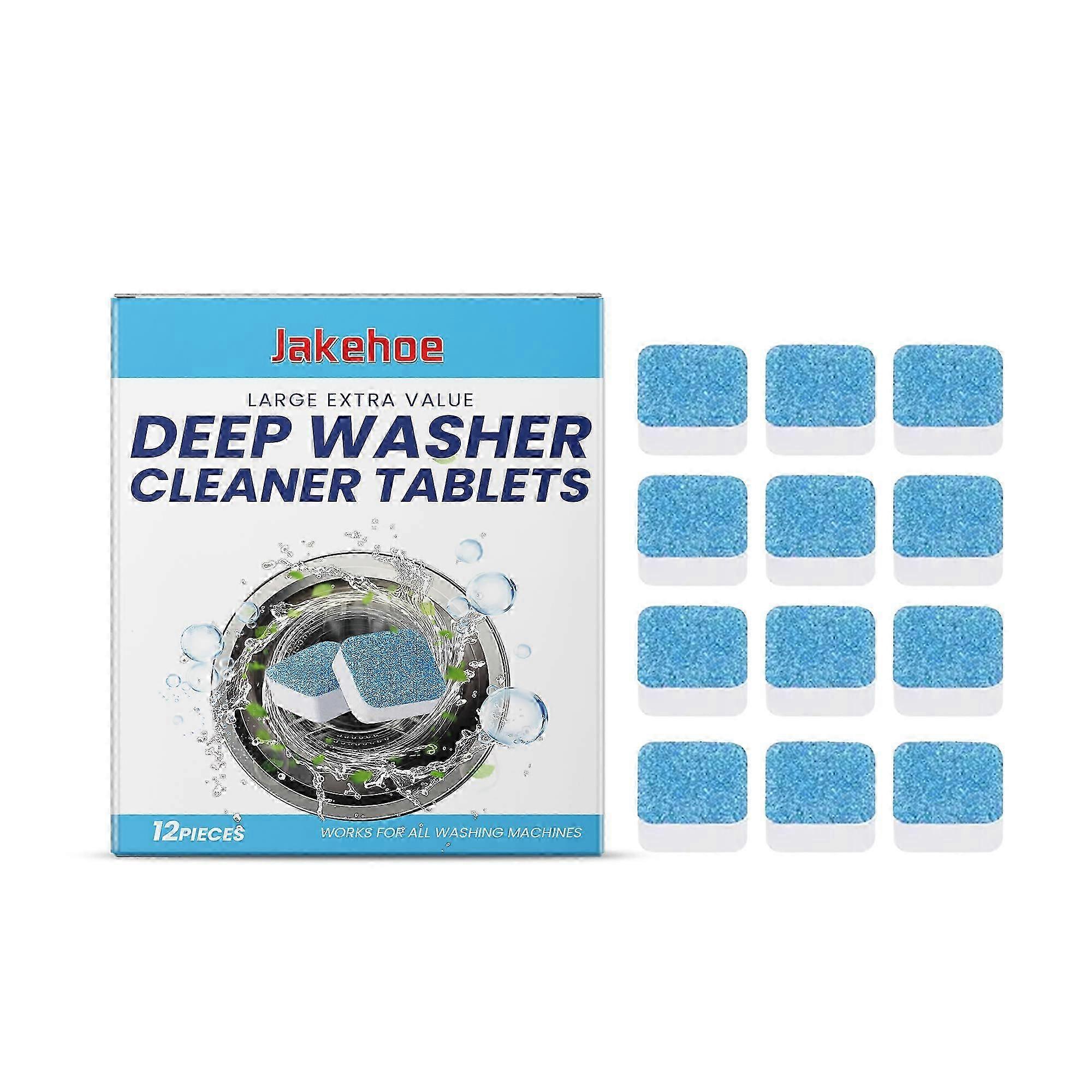 Effervescent Washing Machine Cleaning Tablets - Deep Odor & Dirt Remover, Safe & Easy to Use, 12 Pack for Fresh, Like-New Performance