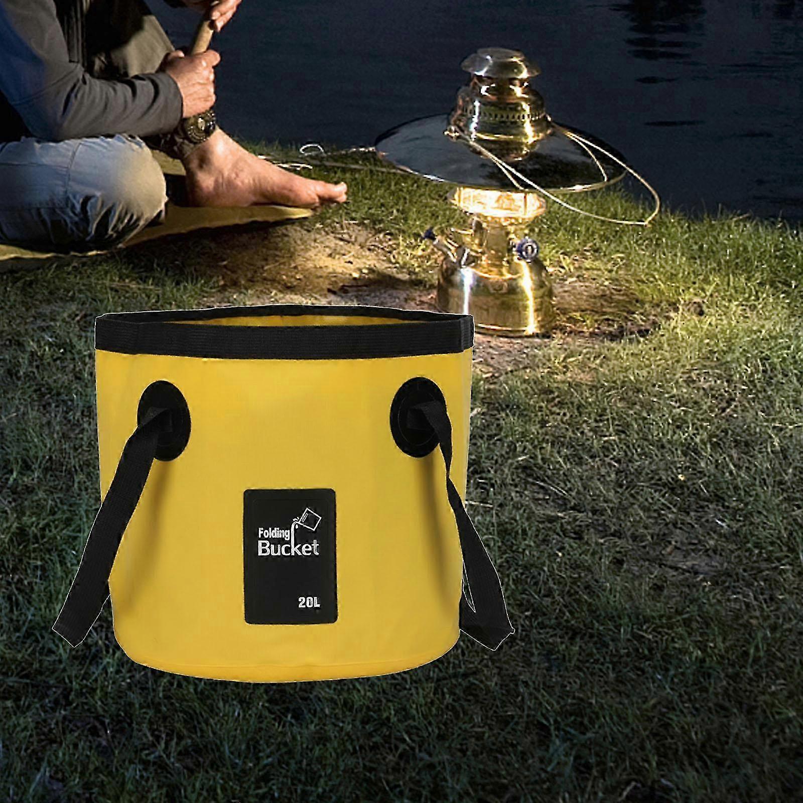 Portable Folding Bucket for Fishing and Water Storage While Travelling