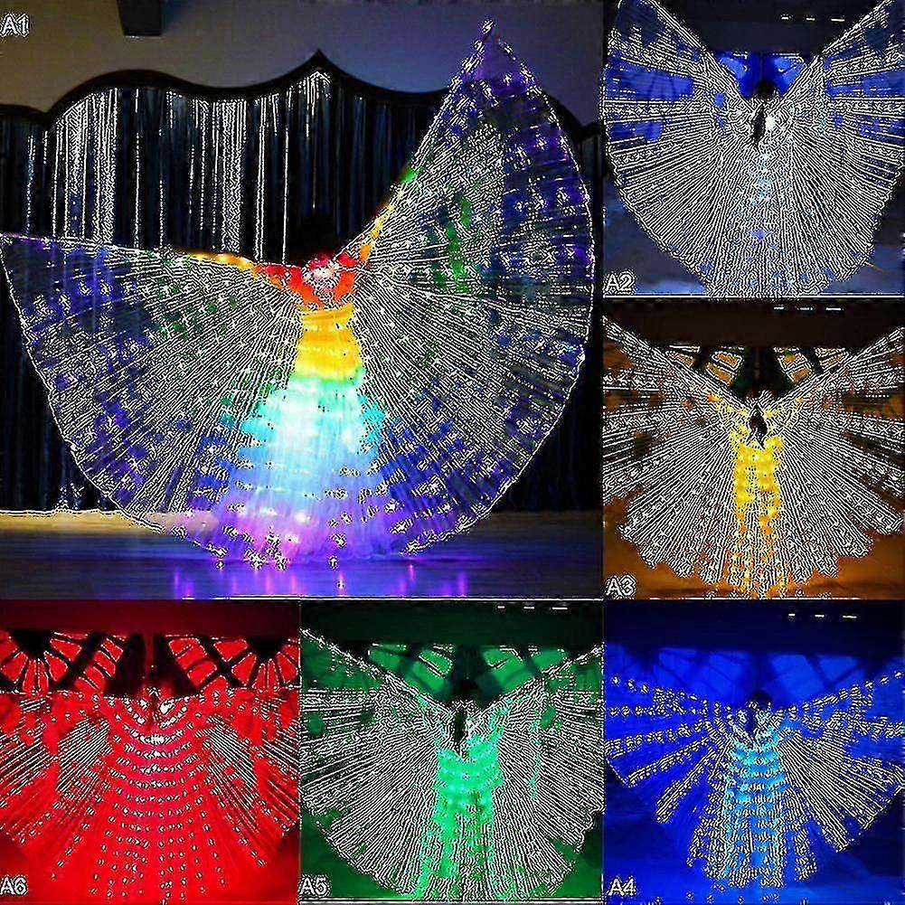 LED Angel Wings Costume Accessory for Dance Performance Multi-Color Light