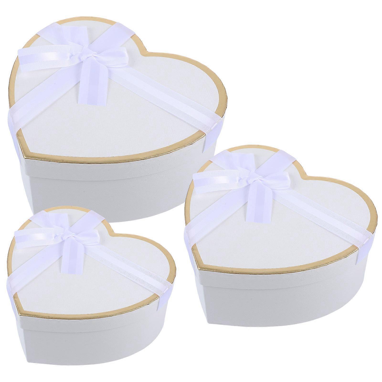 Heart Gift Box Paperboard for Storage 5Sets Party Present Packaging