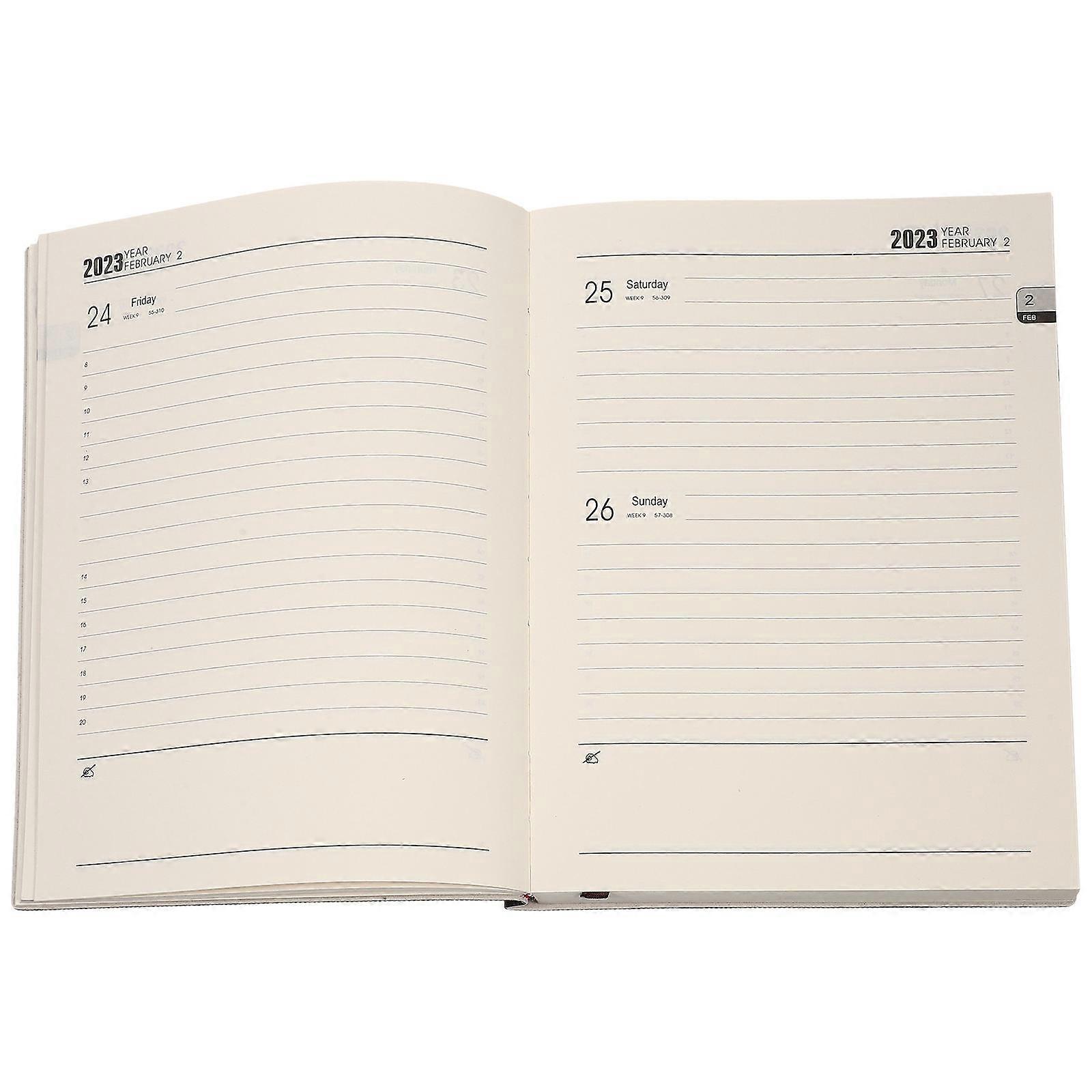 English Planner Notepad for Writing 2Pcs Black Schedule Agenda Notebook