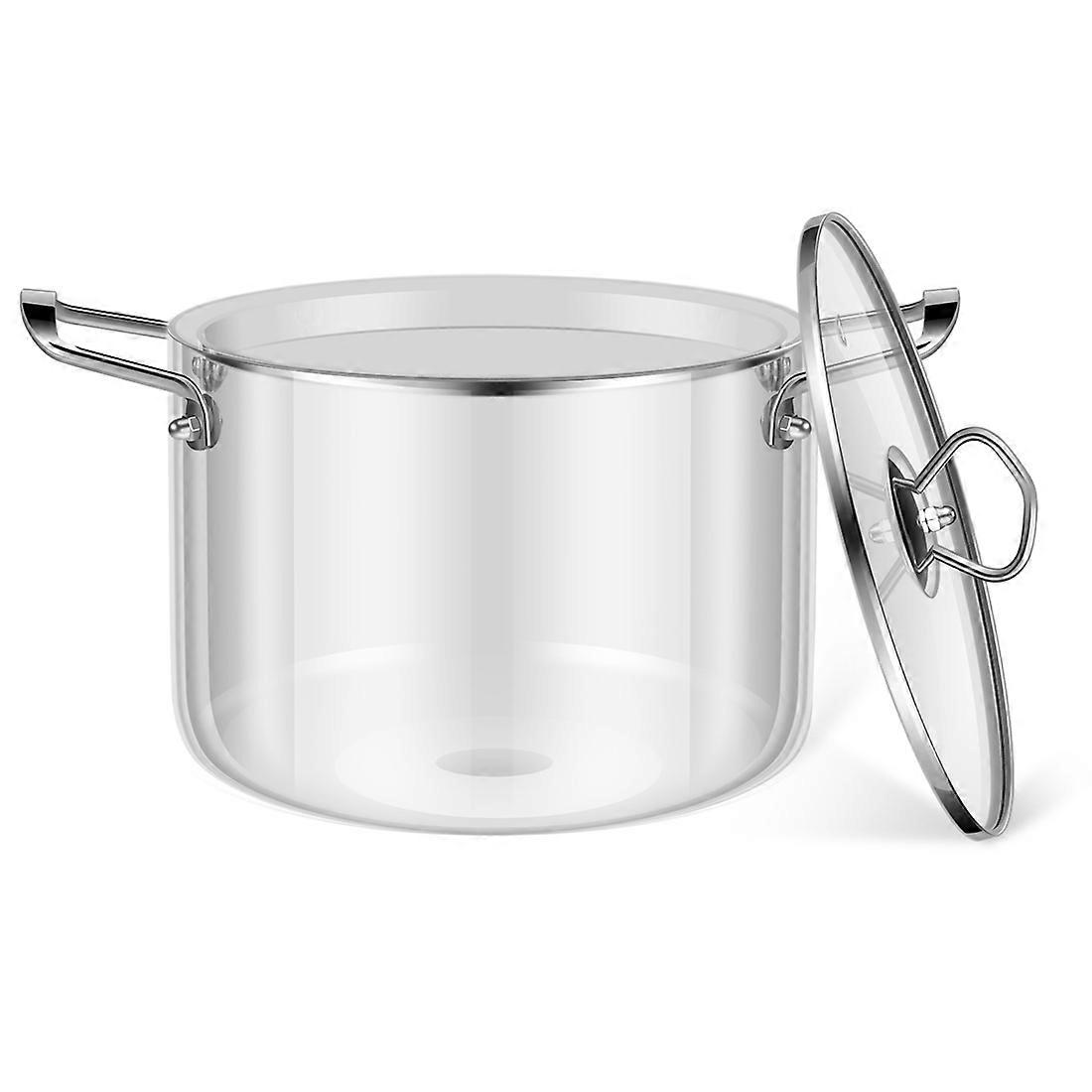 Glass Cooking Pot 3.5L Heat Resistant Simmer Pot Dual Handles Pots with Pot Lid Borosilicate Glass Cookware Kitchen Tool
