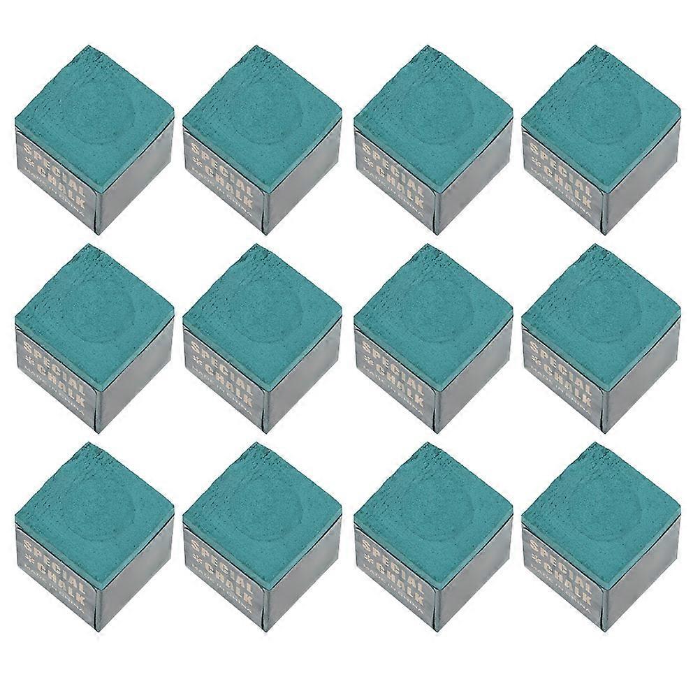 24pcs Green Pool Cue Chalk Cubes Billiard Accessories for Cue Use Improve Friction and Hit Rate