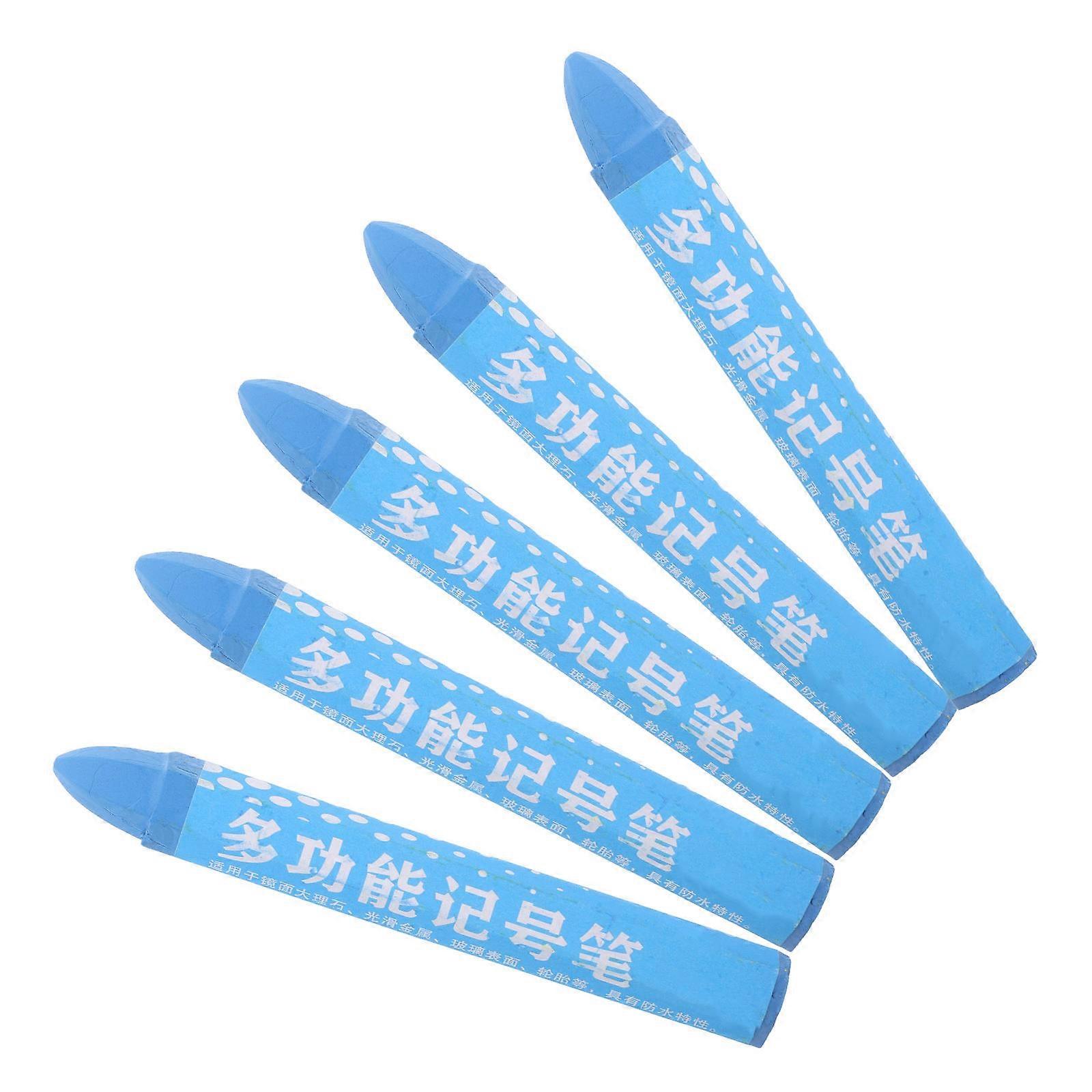 Blue Car Tire Marker Pen Set with 5Pcs Crayon for Easy Marking