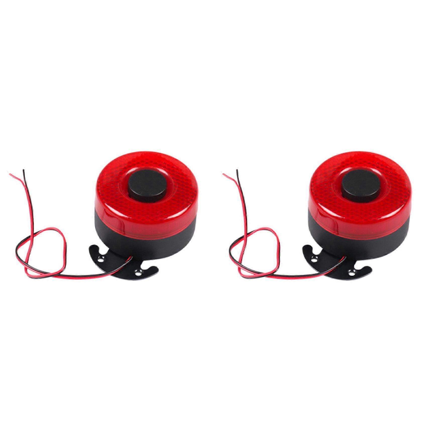 2X DC 12V-24V 105DB Auto Warning Siren Sound Signal Backup Alarms Horns with LED Beep Reverse Air Horn for the Car