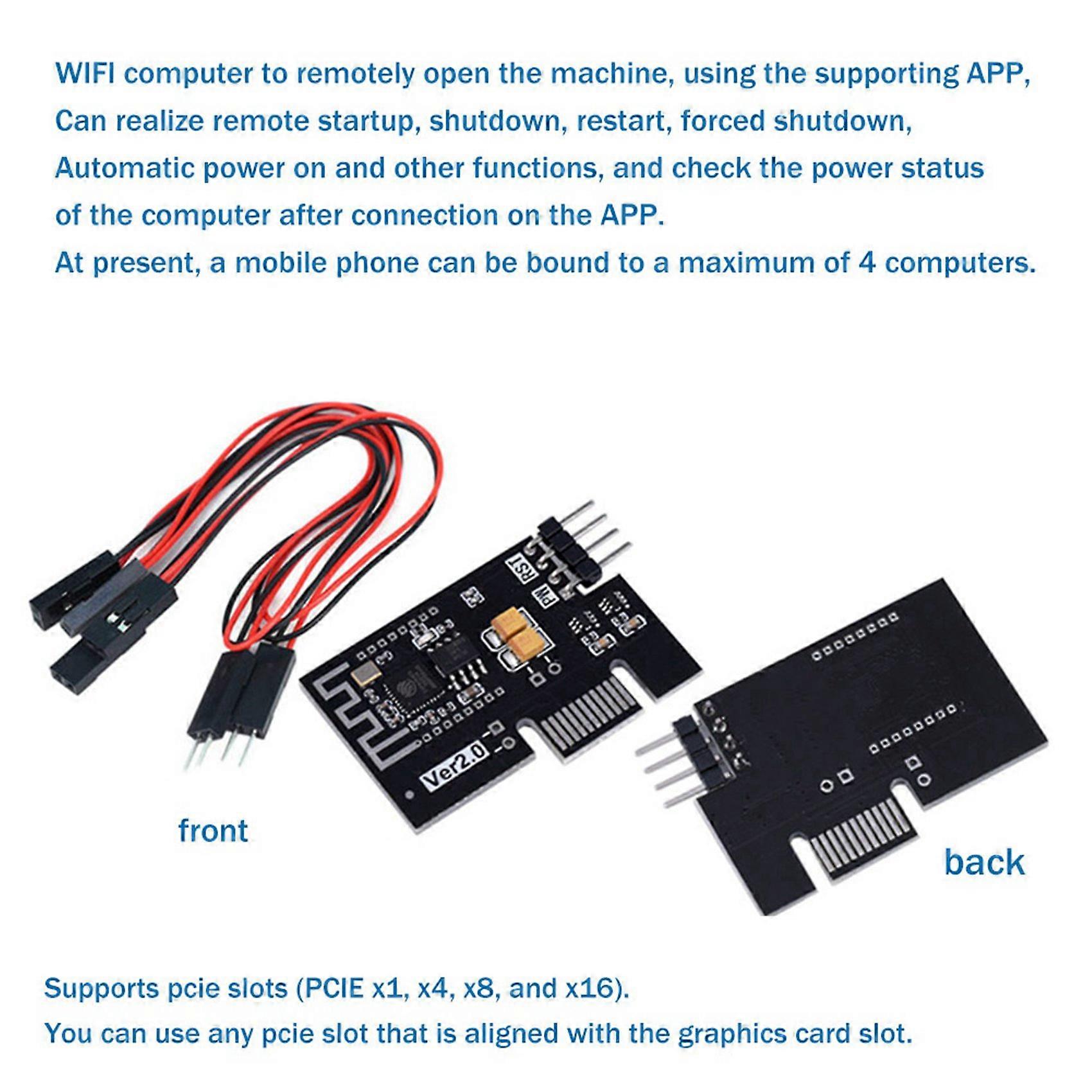2X Desktop Computer Boot Card WiFi APP Remote Controlled Switch Card Computer Remote Boot Startup Card