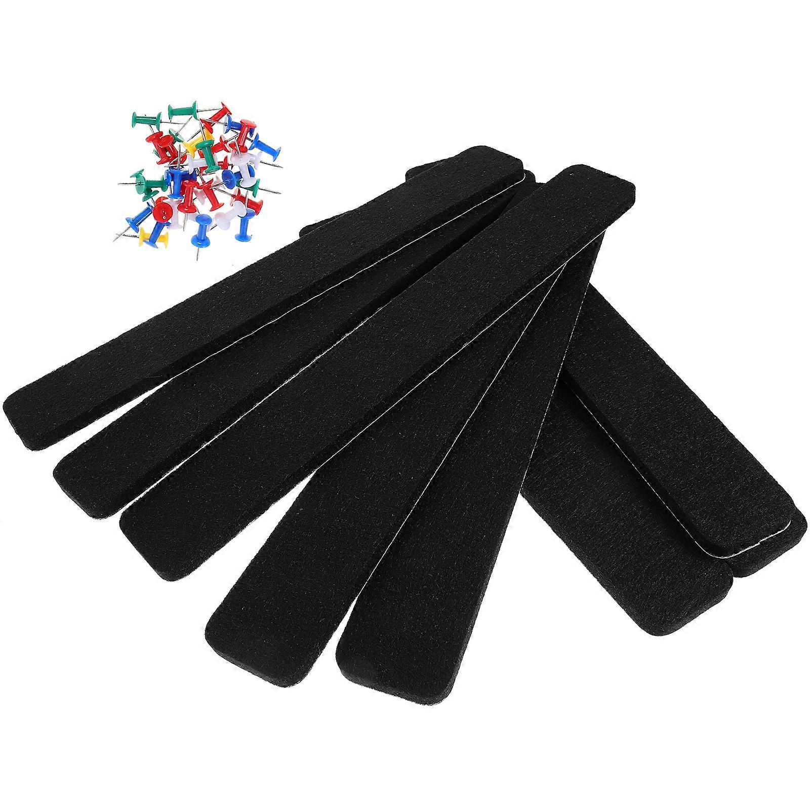 Felt Message Board Adhesive Bar Strips for Wall Use 1Set in Black