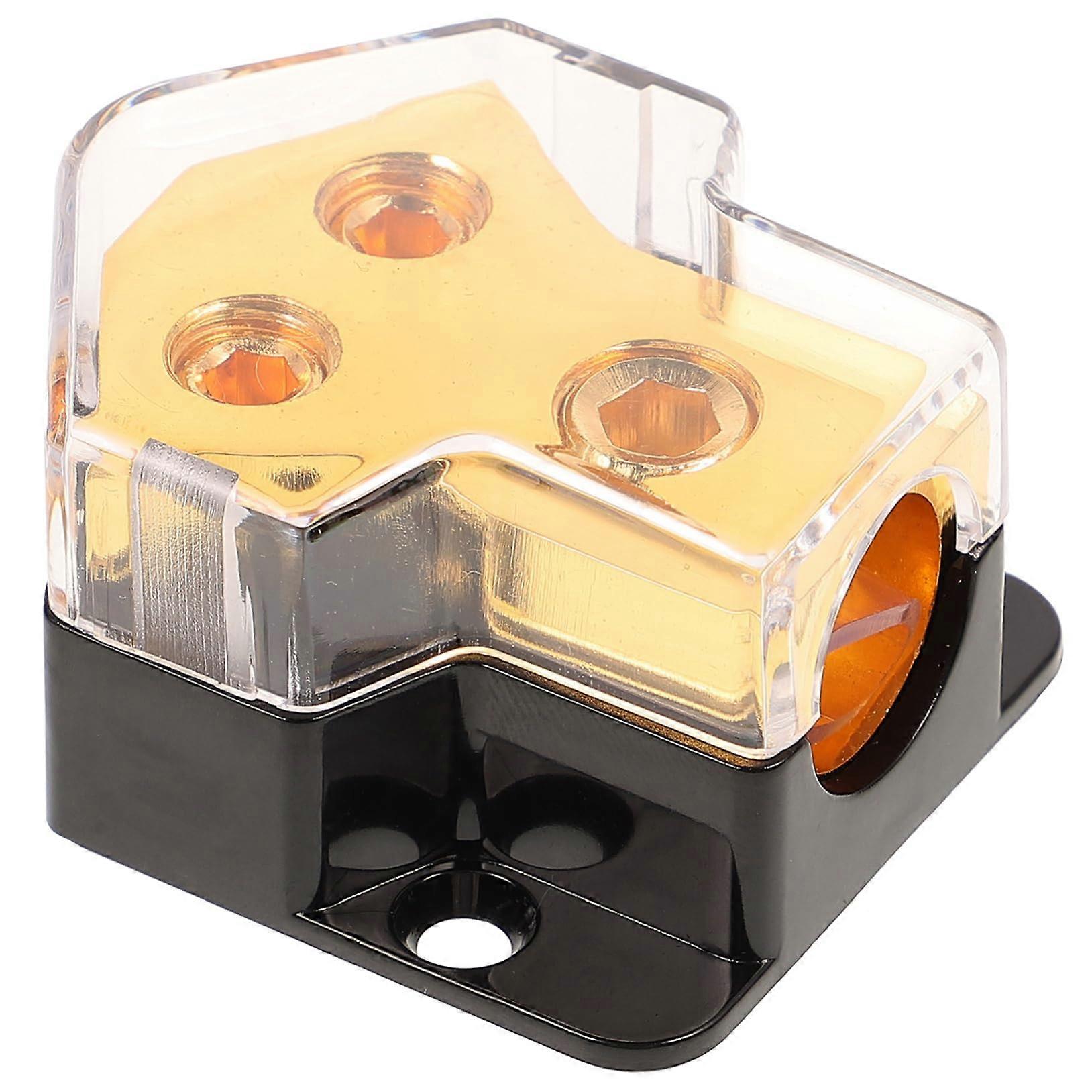 2 Way Car Audio Power Distribution Block for Vehicles, Stable Battery Splitter with Protective Cover