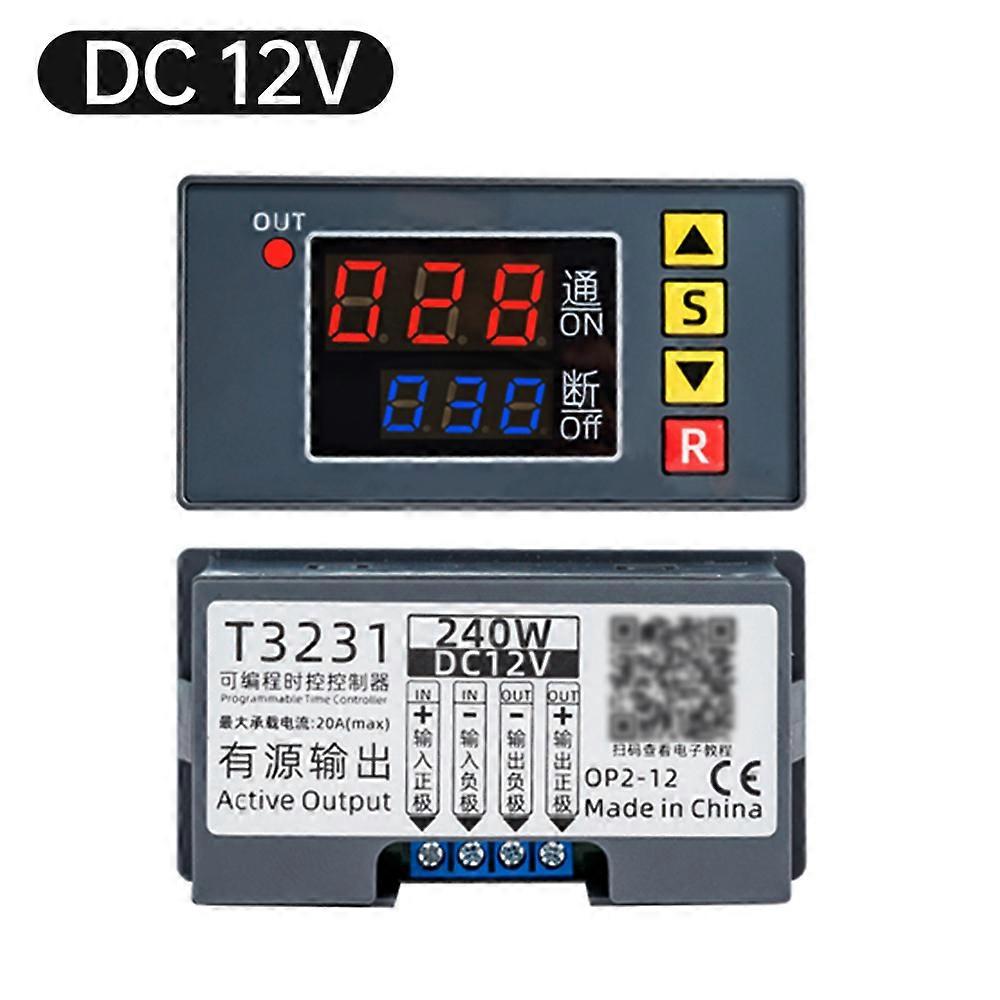 DC 12V AC 110V 220V Digital Time Delay Relay LED Display Cycle Timer Control Switch Adjcomtable Timing Relay Time Delay Switch
