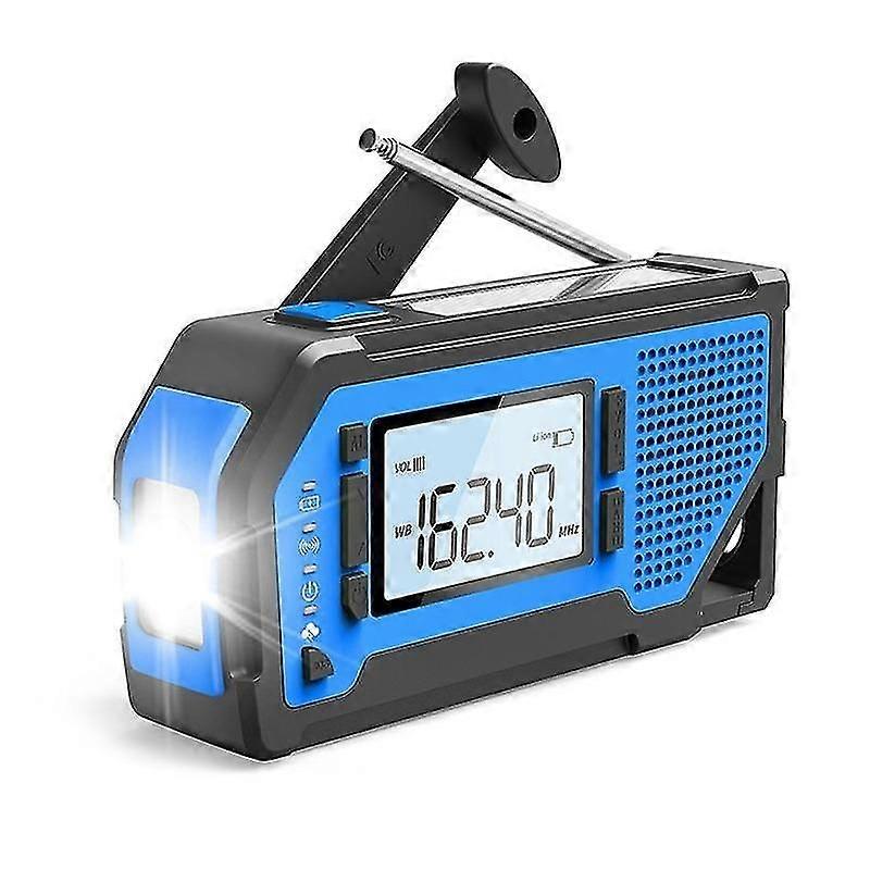 Outdoor Multifunctional Subeme La Radio Solar Crank Dynamo Powered Am/fm/noaa With Lcd Screen Led Flashlight Power Bank