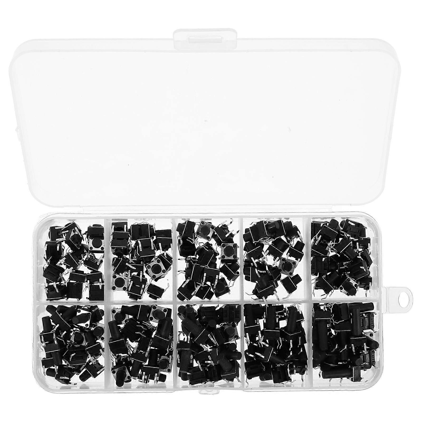 200 Pcs Micro Tactile Push Button Switch Kit for Breadboard and Electronic Circuit Board