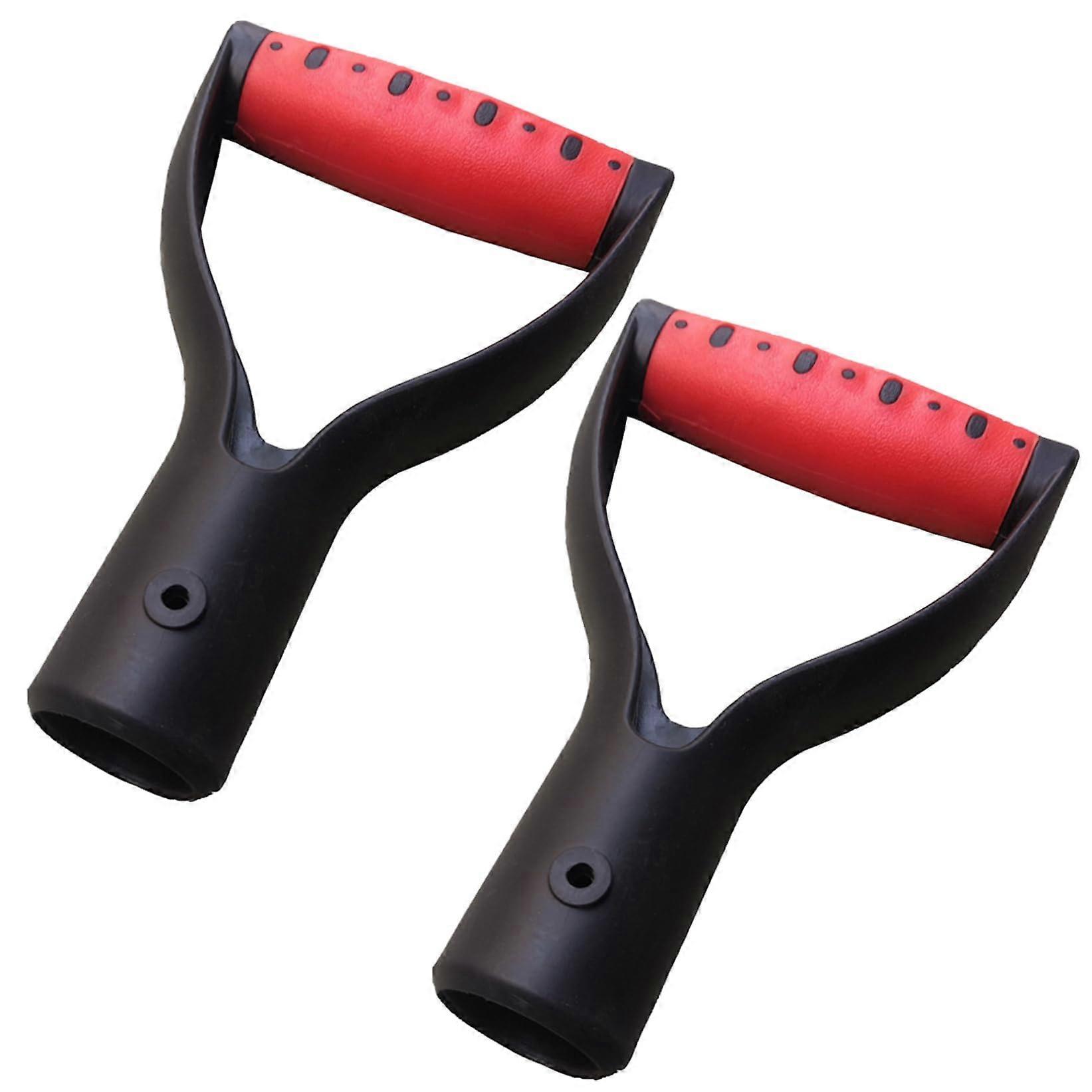 2PCS Shovel Handle Replacement with Ergonomic D Grip, Lightweight Easy Install for Gardening Tools