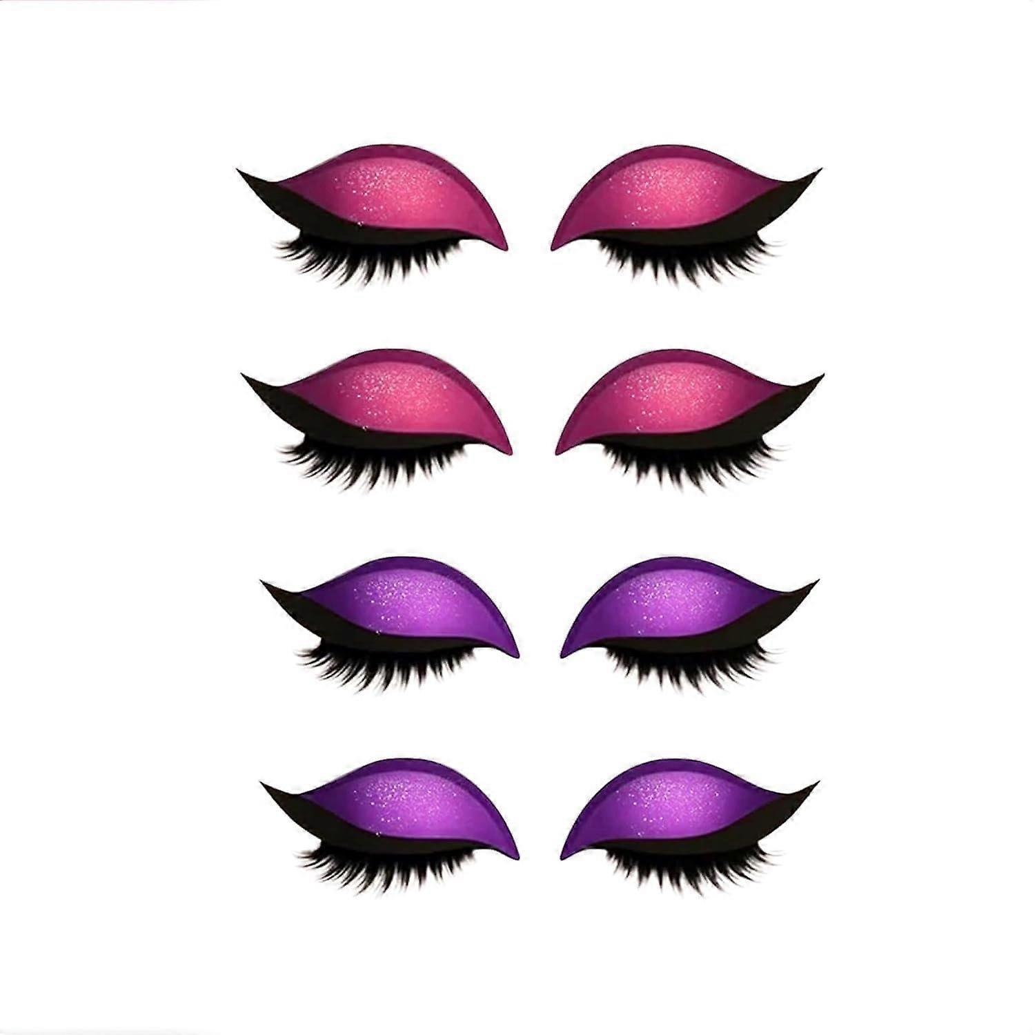 SelfAdhesive Eyeshadow Sticker 3D Waterproof 2in1 Lash Patch Reusable Pink and Purple