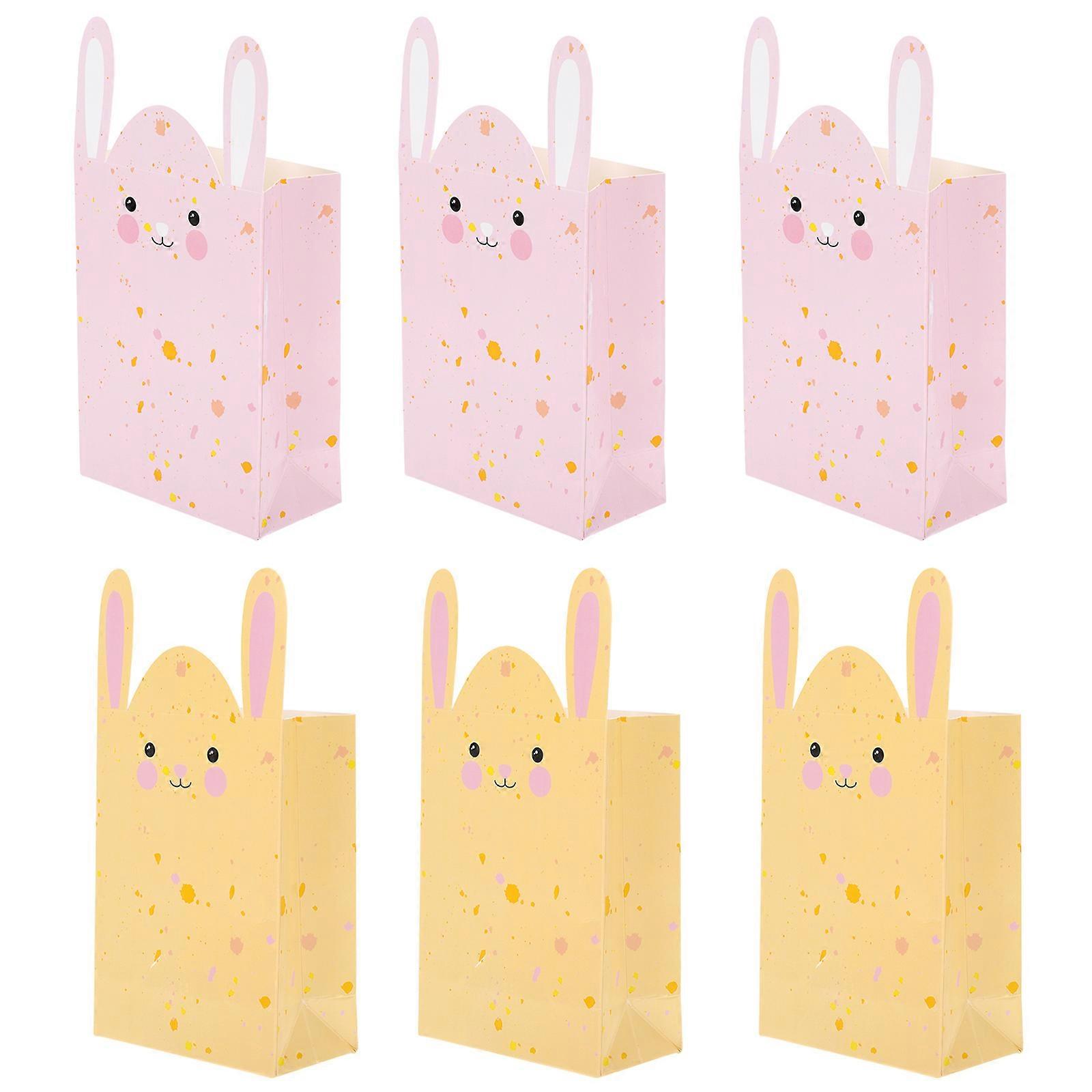 Easter Bunny Design Candy Bags Paper for Storage Use 6Pcs