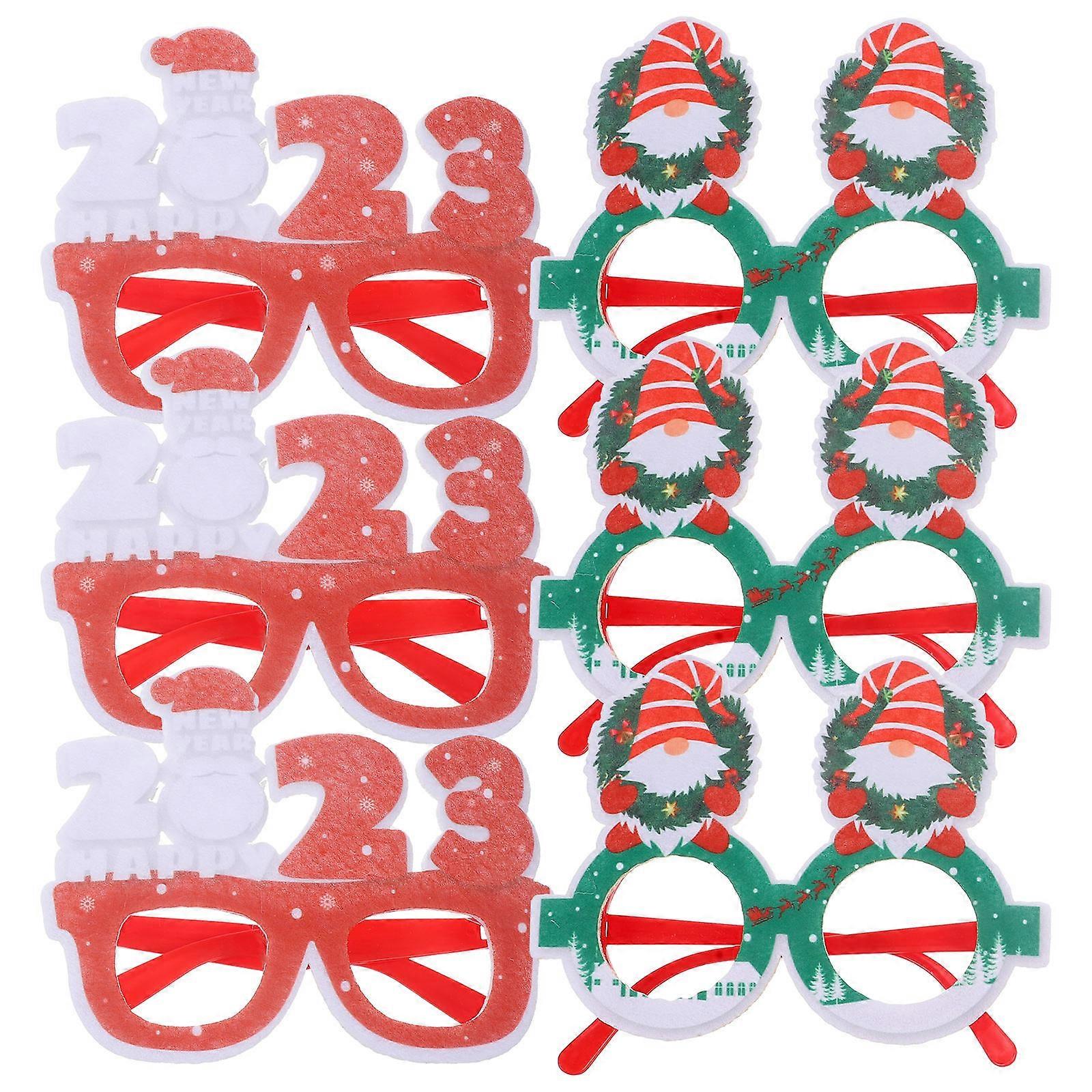 Christmas Glasses Frame Party Decoration Plastic Material 18Pcs Set