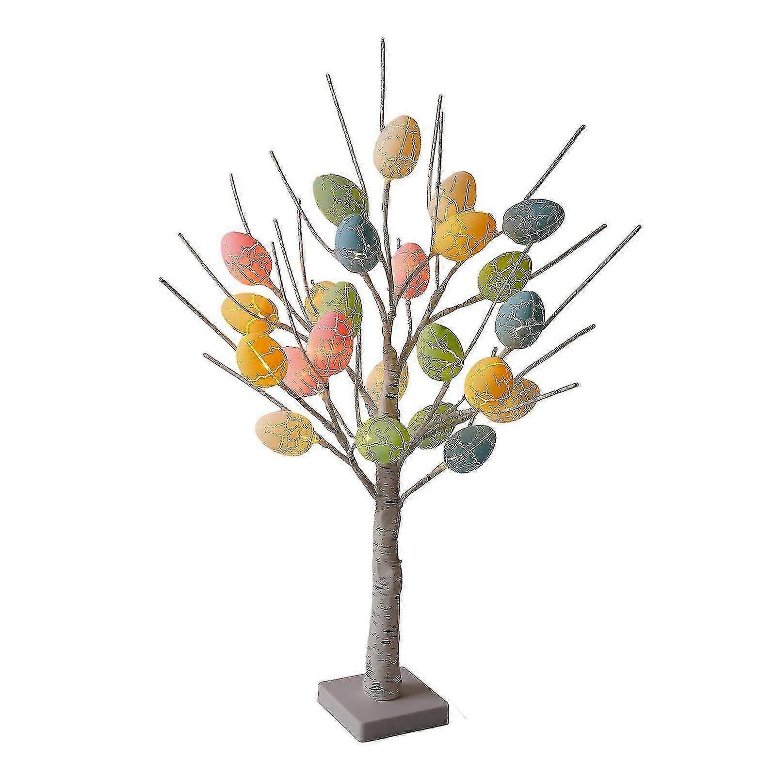 23.6in Easter Egg Birch Tree,24 Pcseaster Tree Decorations,eggs Spring Diy Ornaments