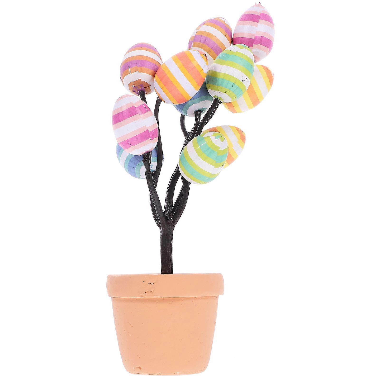 Egg Potted Plant Bonsai Decor Easter Egg Tree Table Centerpiece Ornament Easter Dcoration