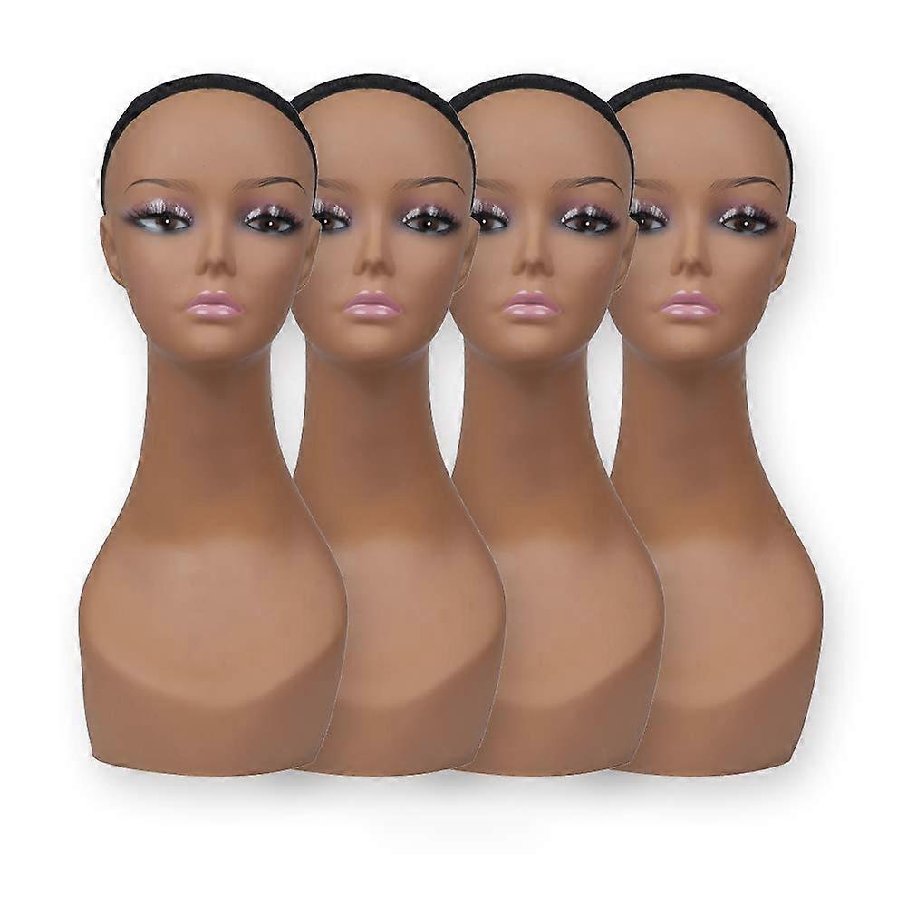 Mannequin Head Set with 360° Rotating Base for Wig Styling and SpaceSaving Display, 4pcs
