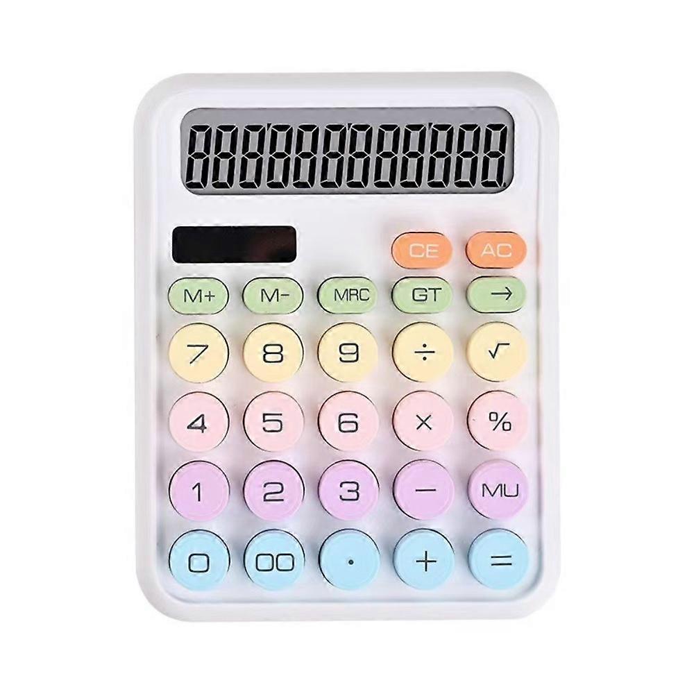 Cute 12 Digits Mechanical Switch Calculator Big Buttons Large LCD Display Calculators Desktop Desk Calculator Basic Office