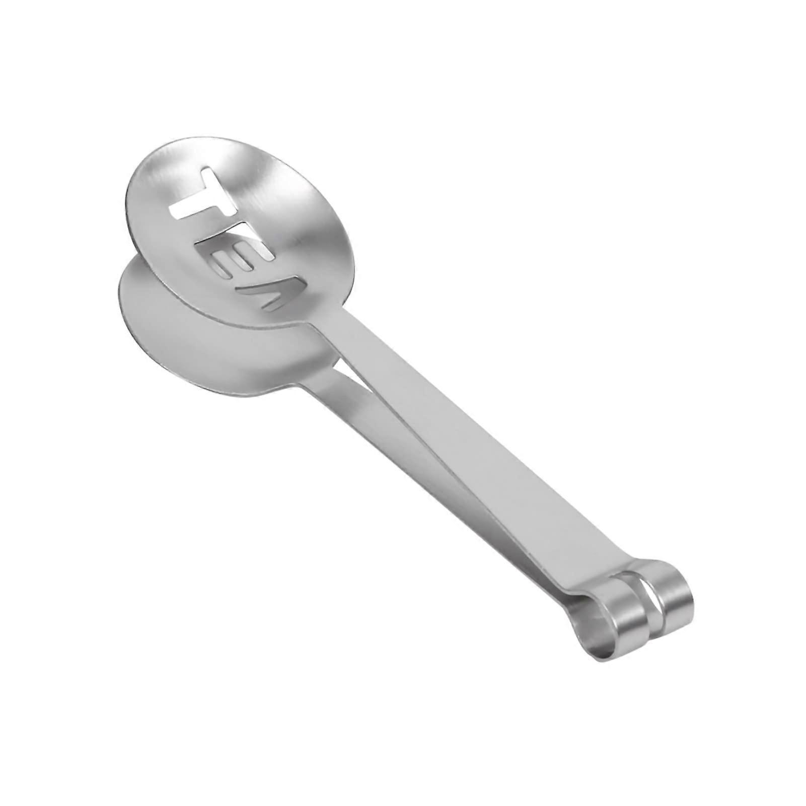Tea Bag Tongs Stainless Steel Squeezer with Spoon Function for Mess Tea Removal