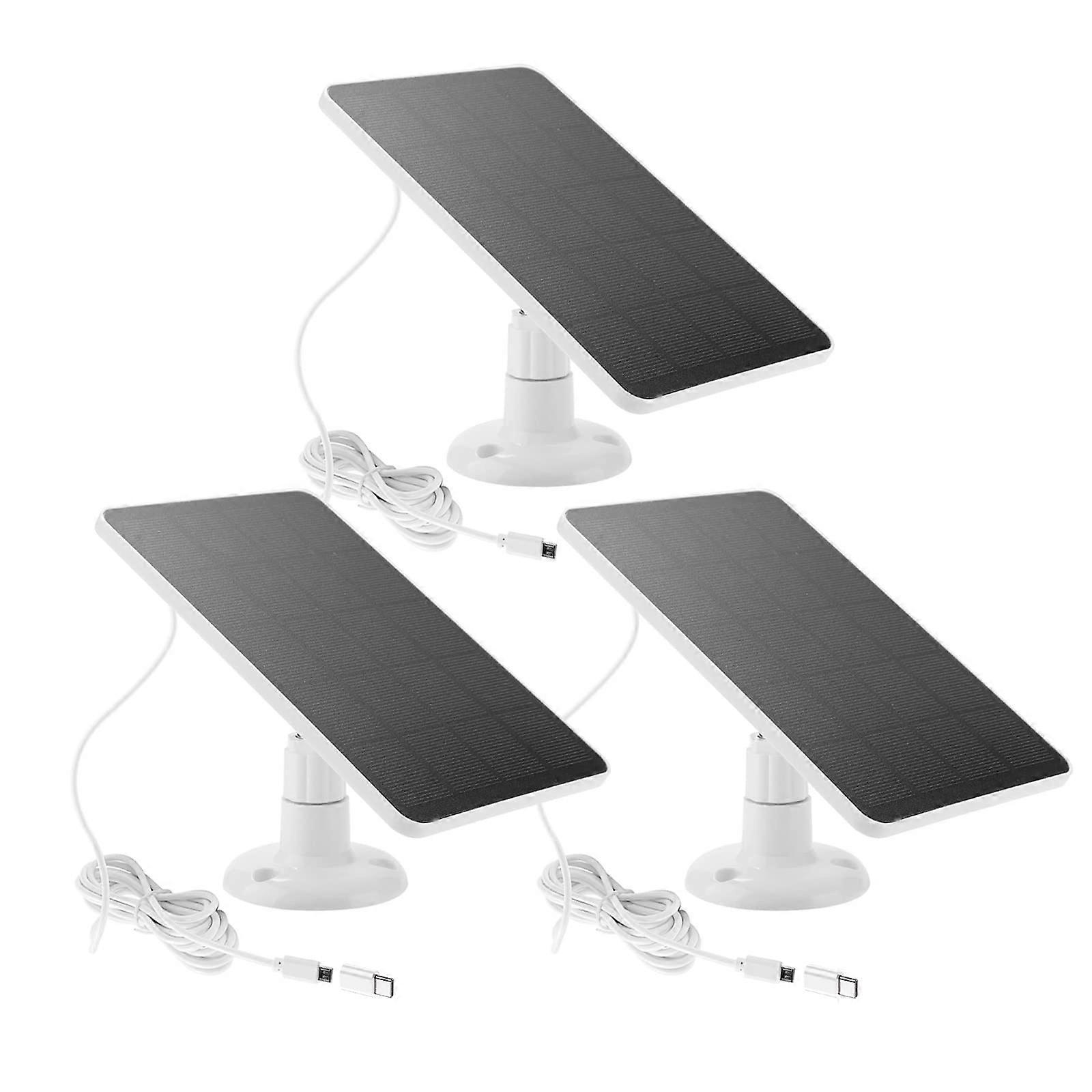3 Pack Solar Panel for Security Camera, Fast Charging 5V 7W, Weatherproof 10ft Cable, Compatible with Arlo and Ring