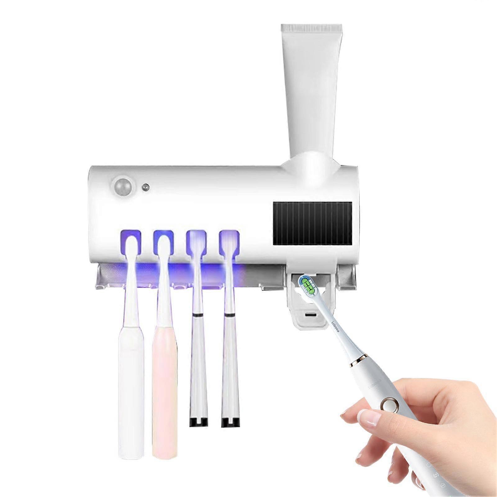 Wall Mounted UV Toothbrush Holder with UV Sterilization and Automatic Toothpaste Dispenser