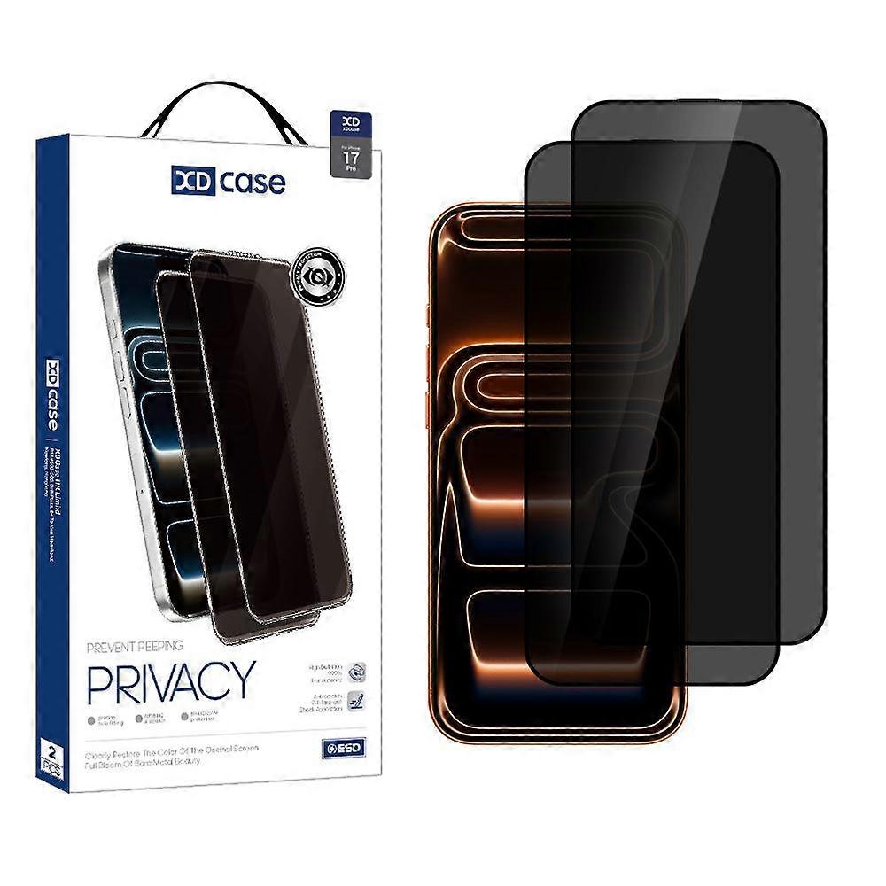 XDcase 2pcs / Pack Silk Screen Printed Anti-Peep Tempered Glass Screen Protector