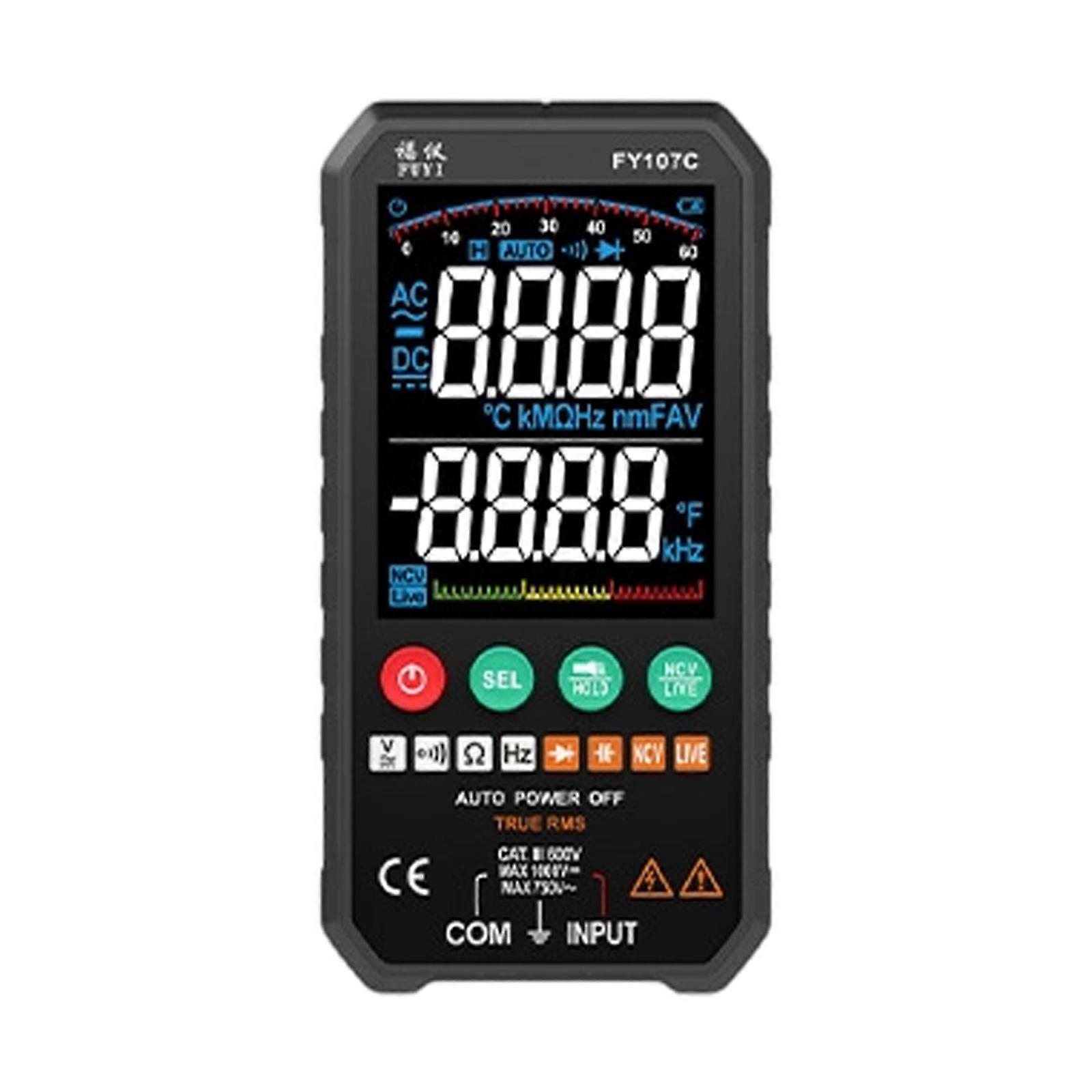 Multimeter Tester Digital Multimeter with Voltmeter and Ohm Meter Resistance; Tests Live, Continuitys Multicolor