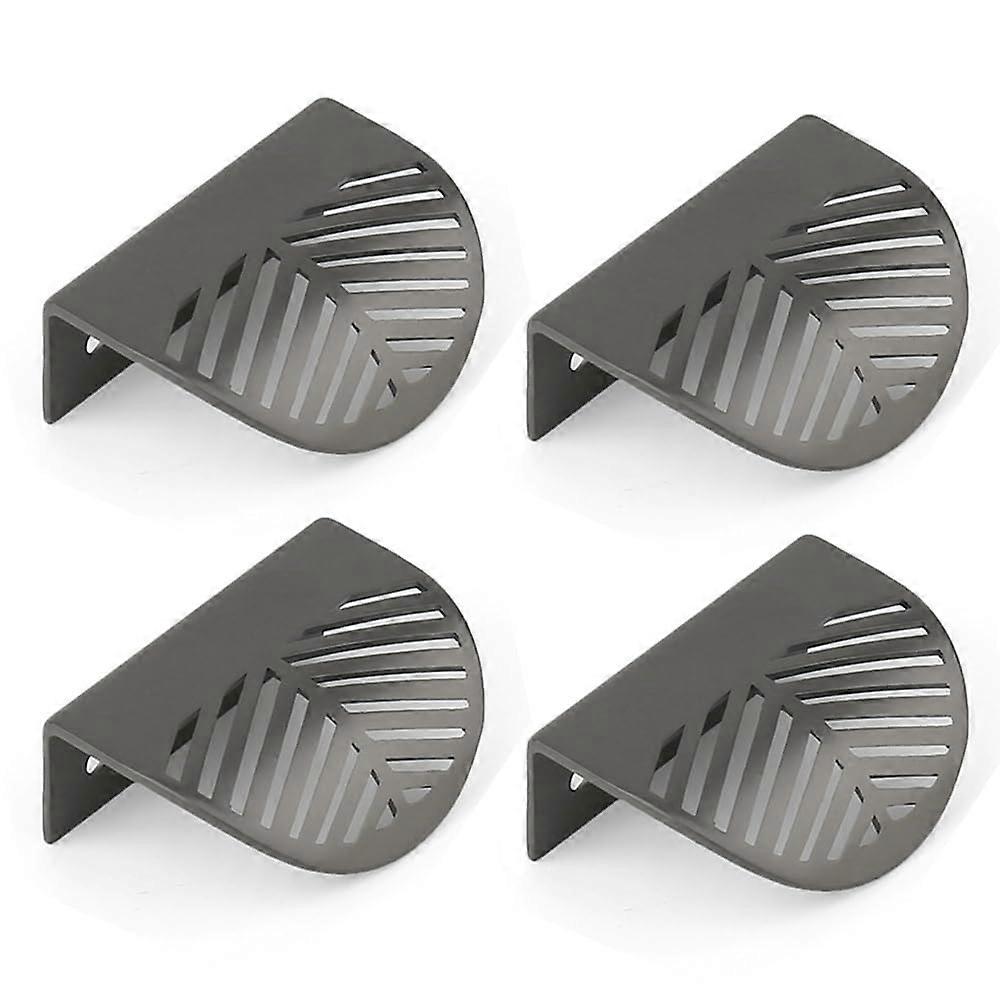 Pearl Grey Leaf Shape Cabinet Pull Handles Zinc Alloy Drawer Knobs Durable Easy Install 4pcs