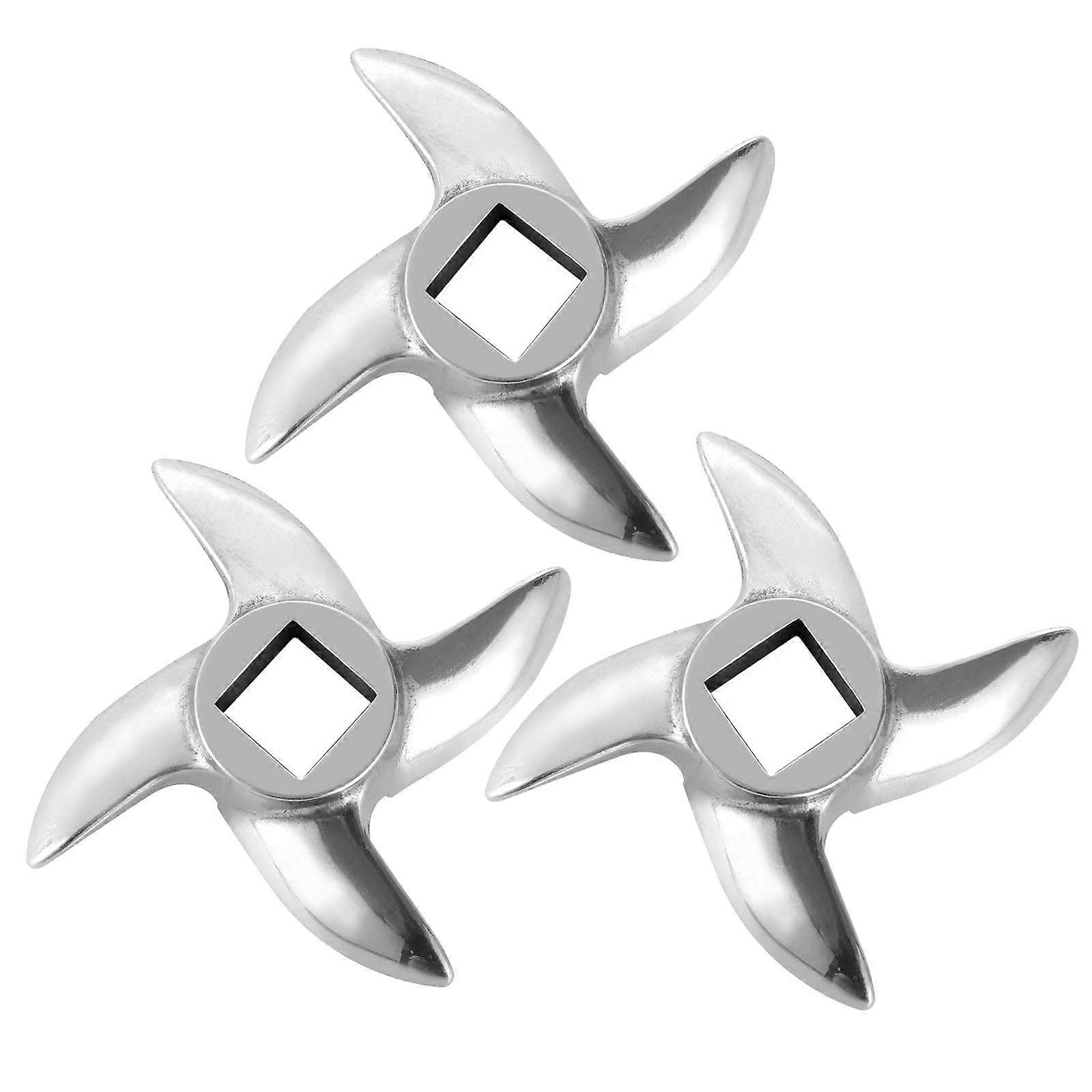 3 Pack Stainless Steel #22 Meat Grinder Blade Set, Replacement Parts for Efficient Grinding