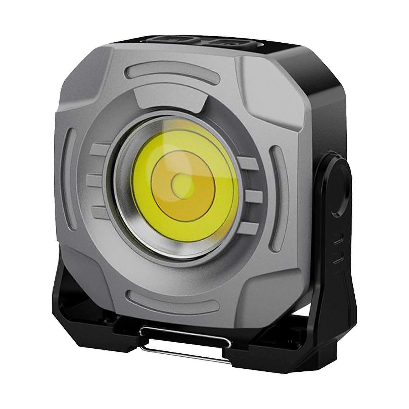 LED Camping Light 360° Rotatable Rechargeable Waterproof Work Lamp with Magnetic Base Gray