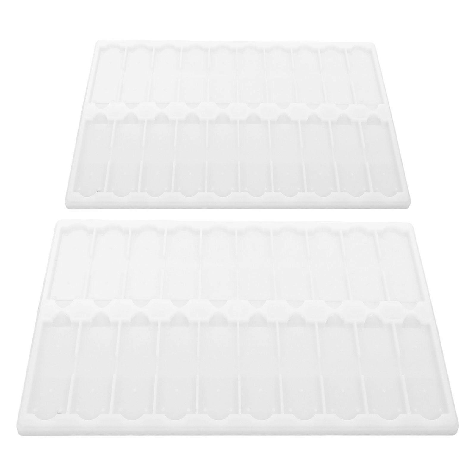 2pcs Microscope Slide Trays: Laboratory Microscope Slide Drying Rack - 20 Slots Microslides Holder For Sample Drying for Microbiology & Cell Observati