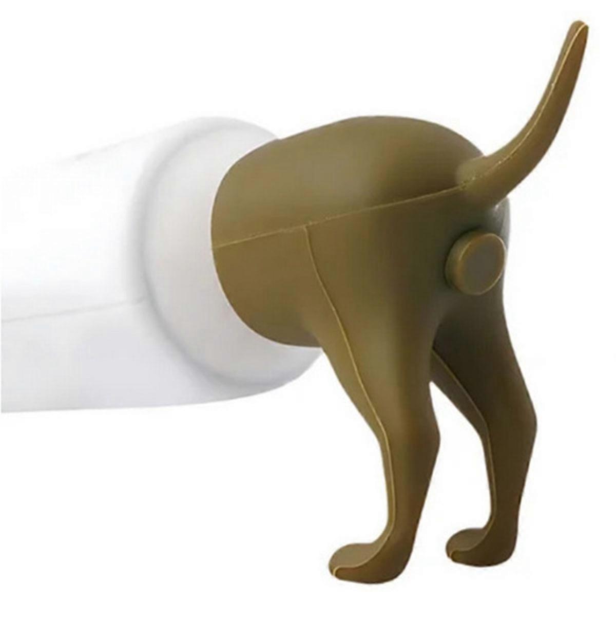 Funny Pooping Dog Butt Toothpaste Topper Creative Toothpaste Dispenser Cover