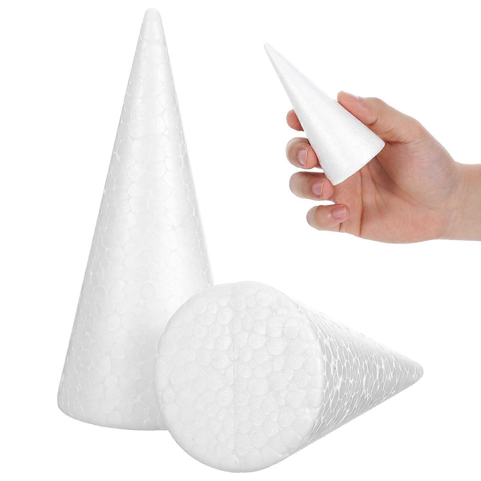 Foam Cone Craft Cone for Decoration 12Pcs White Solid DIY Children Accessories