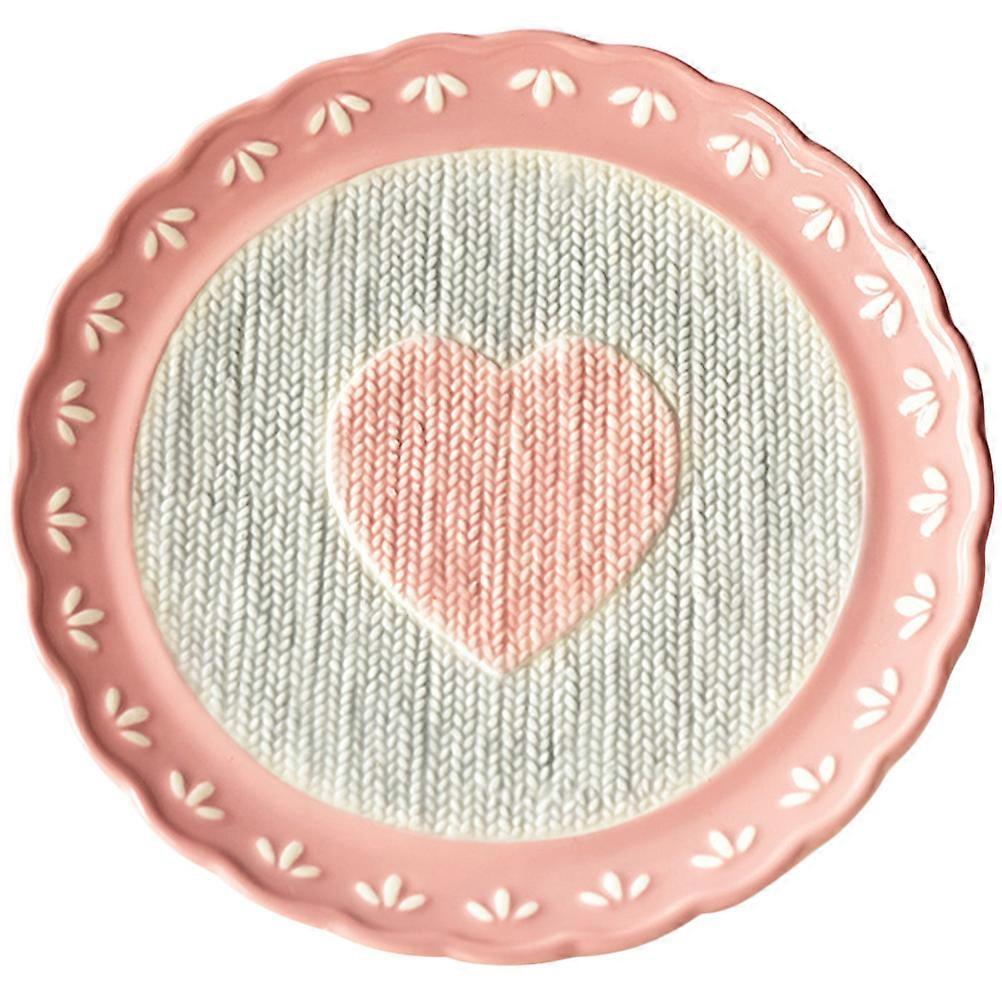 Ceramic Cake Stand Pink Heart Pattern for Dessert Display