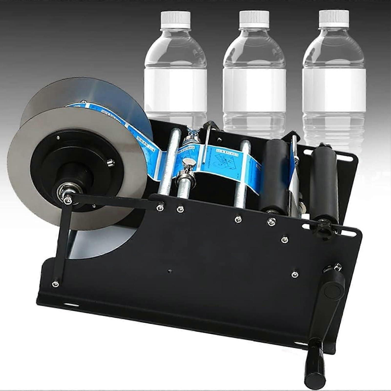 Manual Round Bottle Label Applicator with Adjustable Size, Speed Precise Alignment for Cans and Bottles