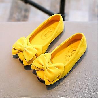 Ediodpoh Mädchen Tanzschülerin Schleife Prinzessin Weiche Babyschuhe Einfarbige Schuhe Kinder Einzelbabyschuhe Kinderschuhe Gelb 7