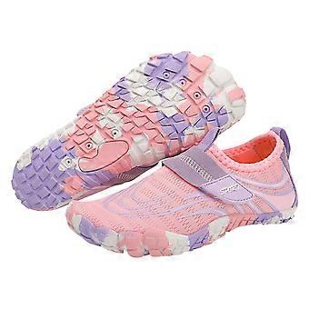 Kinderwaterschoenen voor peuters en kleuters, sneldrogende aquasokken met antislip rubberen zool, roze, 2-3 jaar