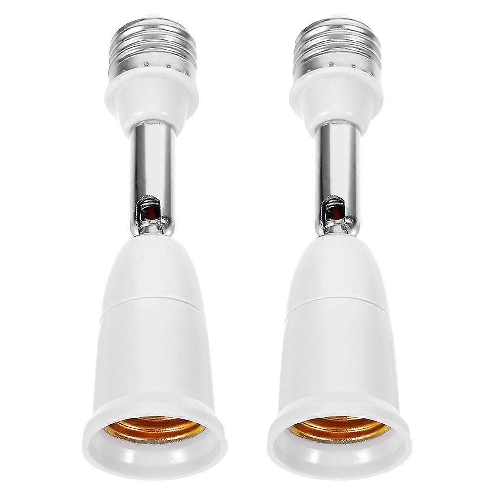2pcs Adjustable E27 Lamp Socket Adapter with 360 Degree Rotation for Extending Light Fixtures E27-E27 Light Socket Extender for Various Lighting Needs