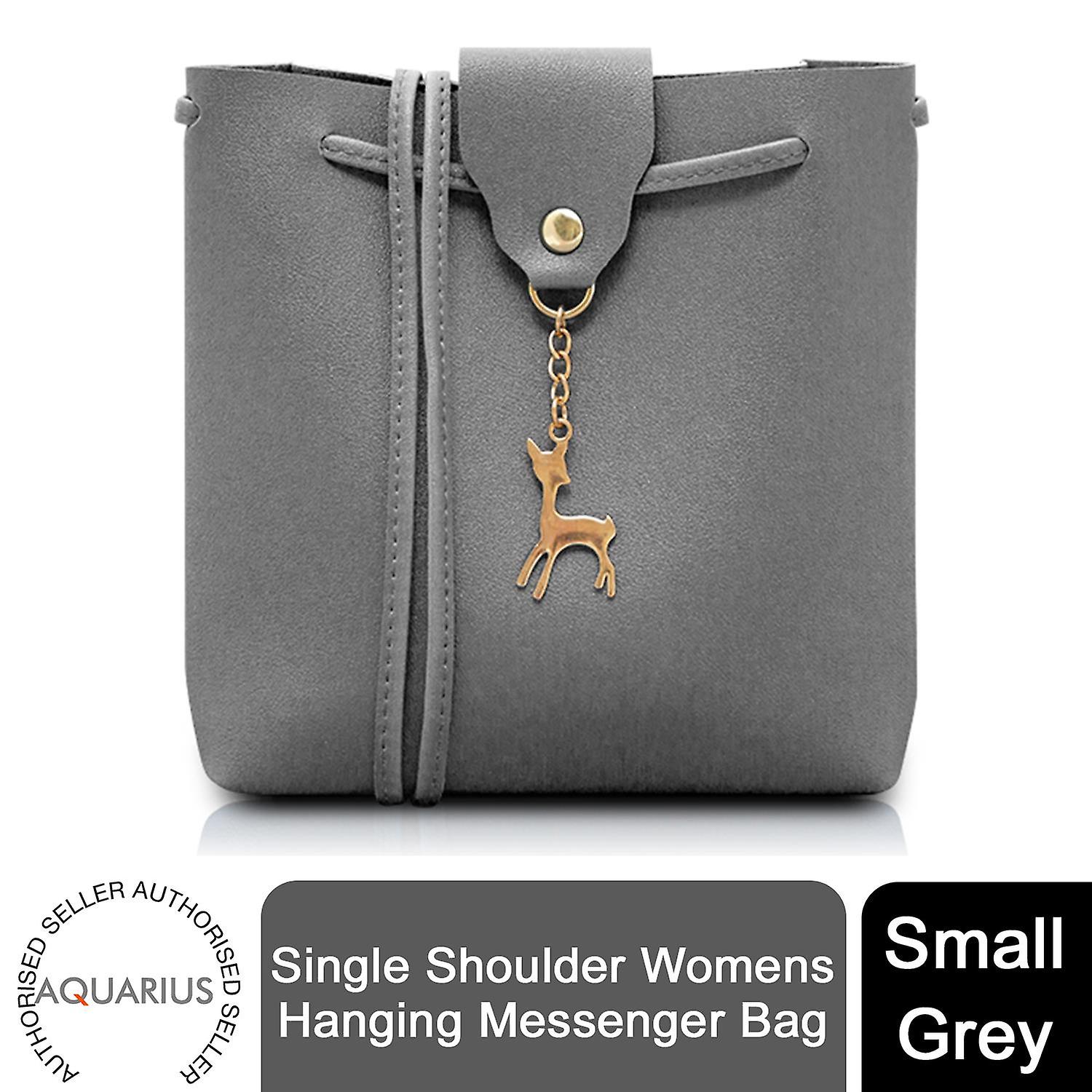 Single Shoulder Womens Hanging Messenger Bag - Small - Grey
