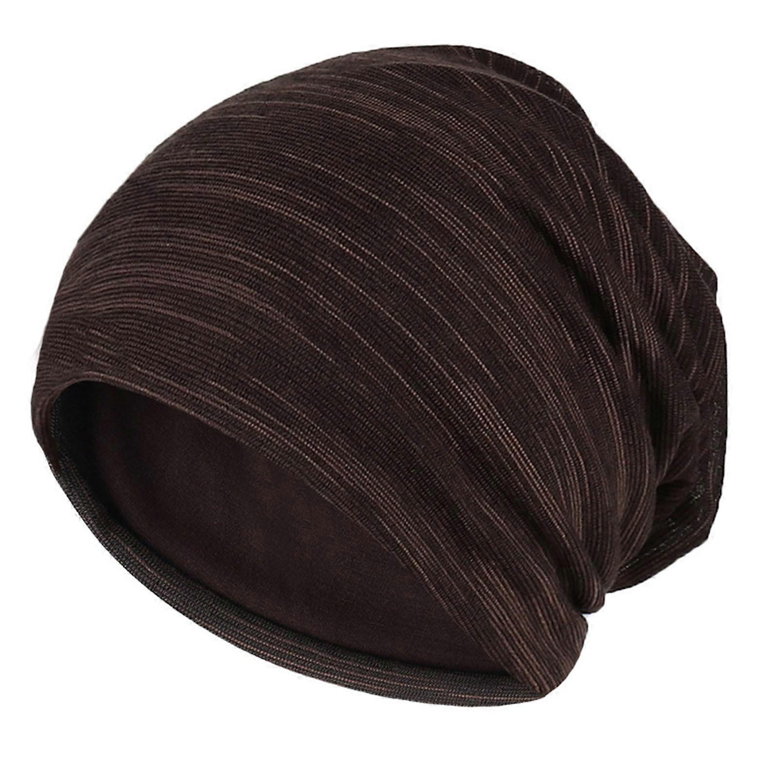 Knitted Hat Striped Baggy Slouchy Thin Breathable Windproof Solid Color Spring Autumn