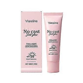 No Cast Just Glow Collagen Sonnenschutz | LSF 50 Breitband-Sonnenschutz für das Gesicht | Leichte, nicht klebende, feuchtigkeitsspendende Formel | Peptid, Cica zur Beruhigung