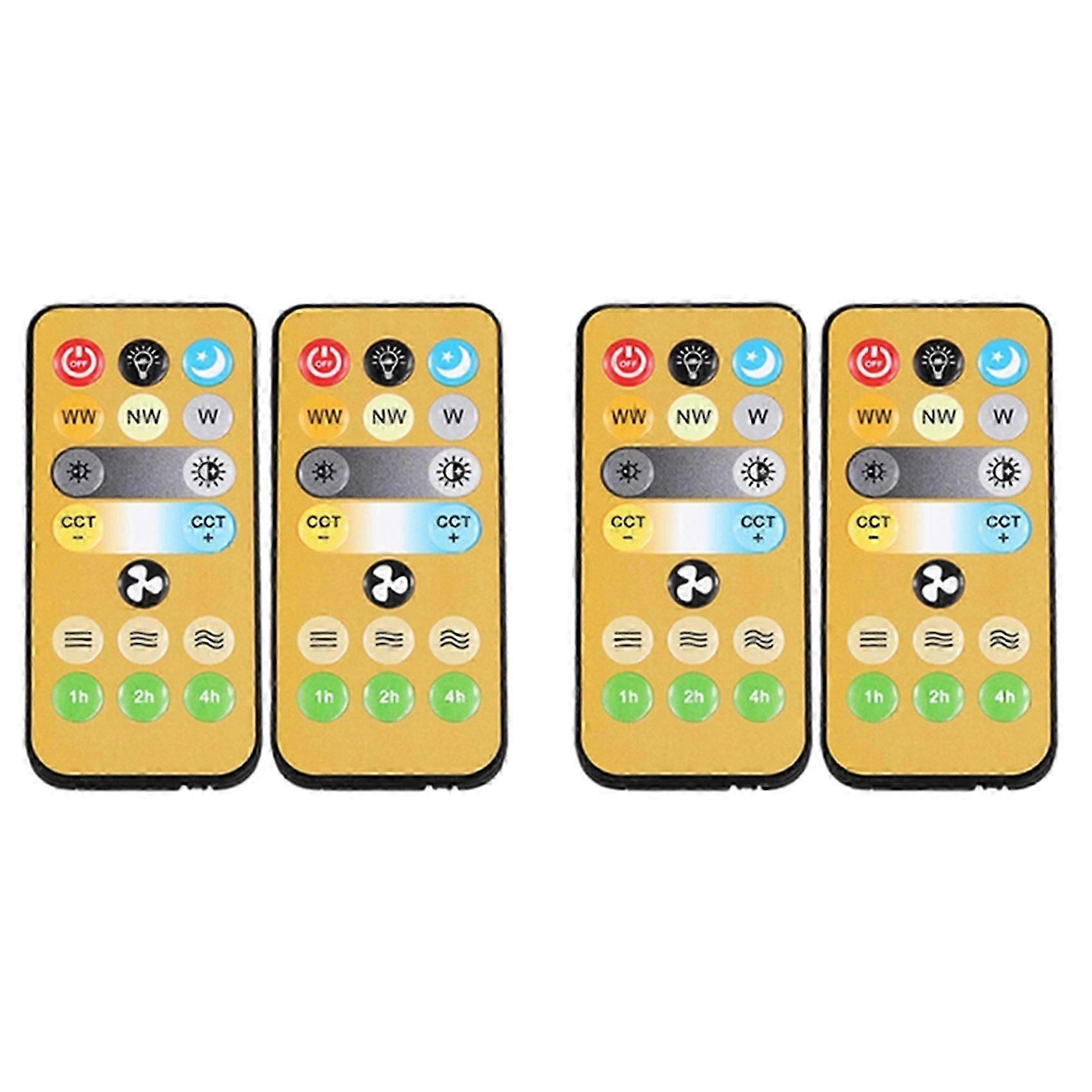 4pcs Wireless Switches 3-Speed Timing Remote Control for E27 Ceiling Fan Light 1-4h Timing Remote Control